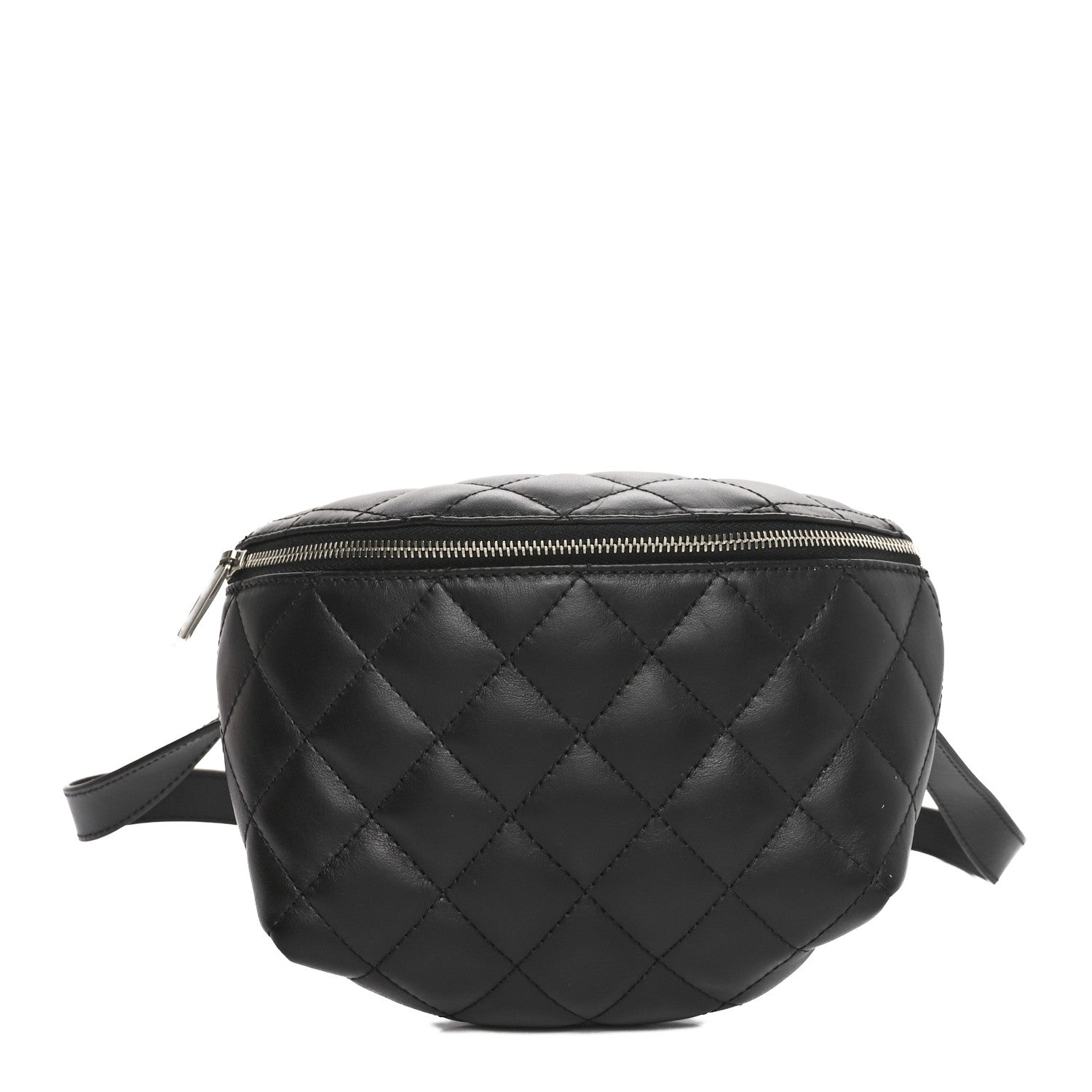 Calfskin Quilted Waist Belt Bag Black