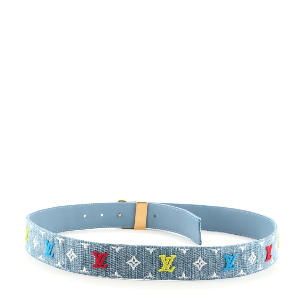 New Wave Belt Monogram Embroidered Denim Medium 90