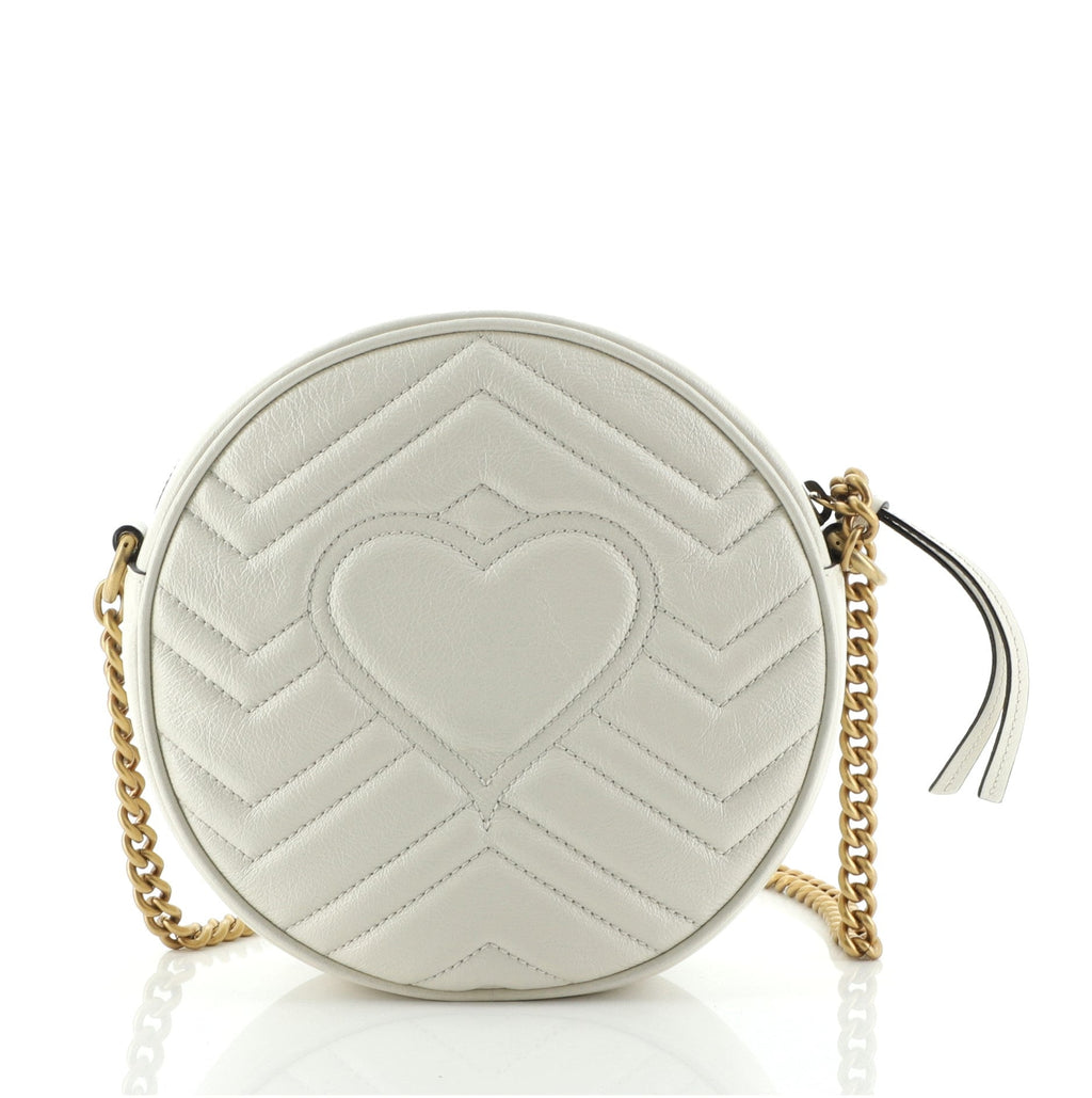 GG Marmont Round Shoulder Bag Matelasse Leather Mini