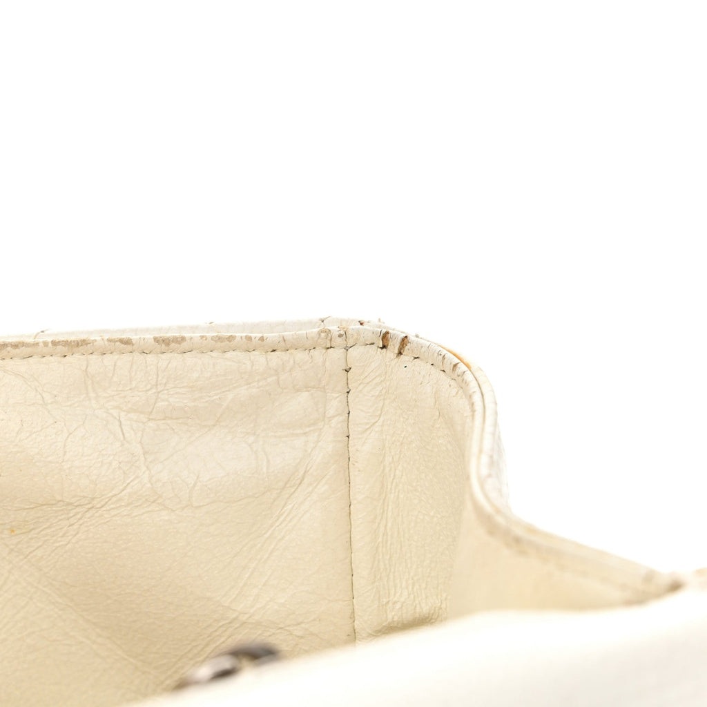 Caviar Jumbo Single Flap White