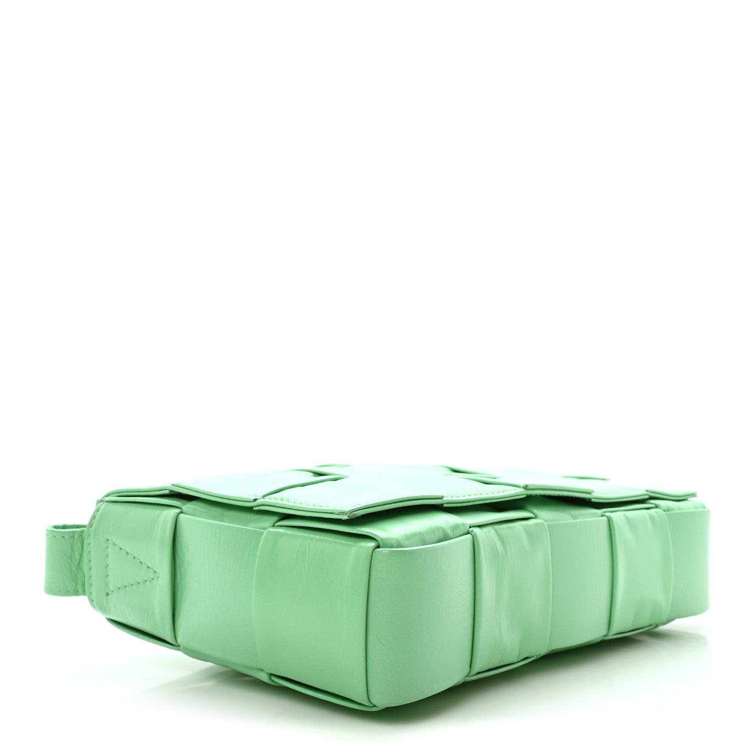 Paper Calfskin Maxi Intreccio Small Cassette Crossbody Bag Pistachio