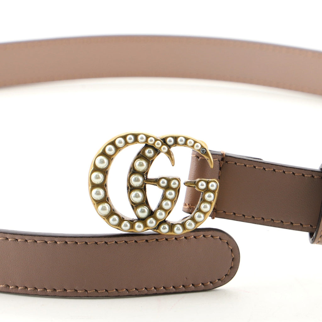 Pearly GG Marmont Belt Leather Thin 75