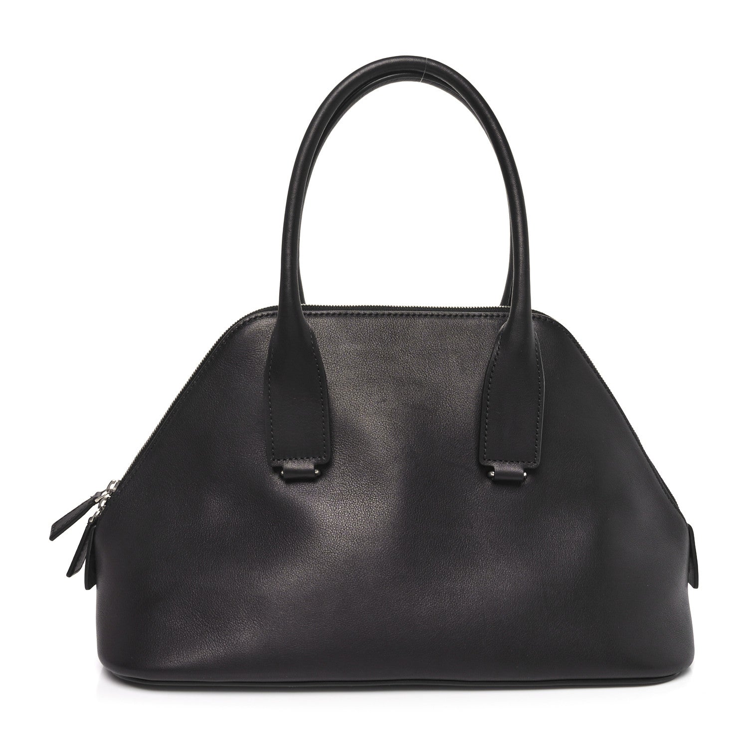 Polished Saddle Calfskin Medium Devon Bag Black