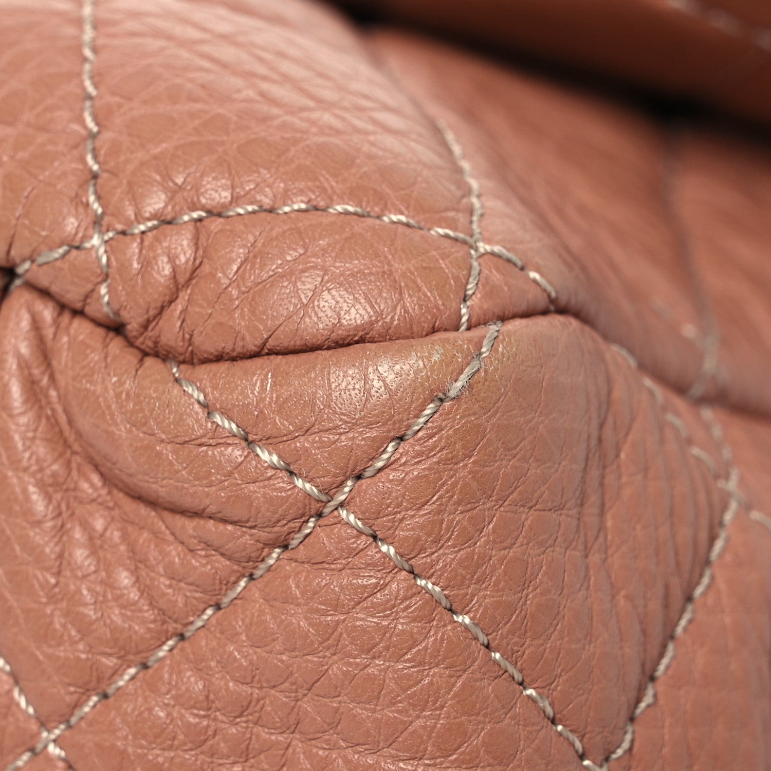 Calfskin Quilted XXL Travel Flap Bag Camel