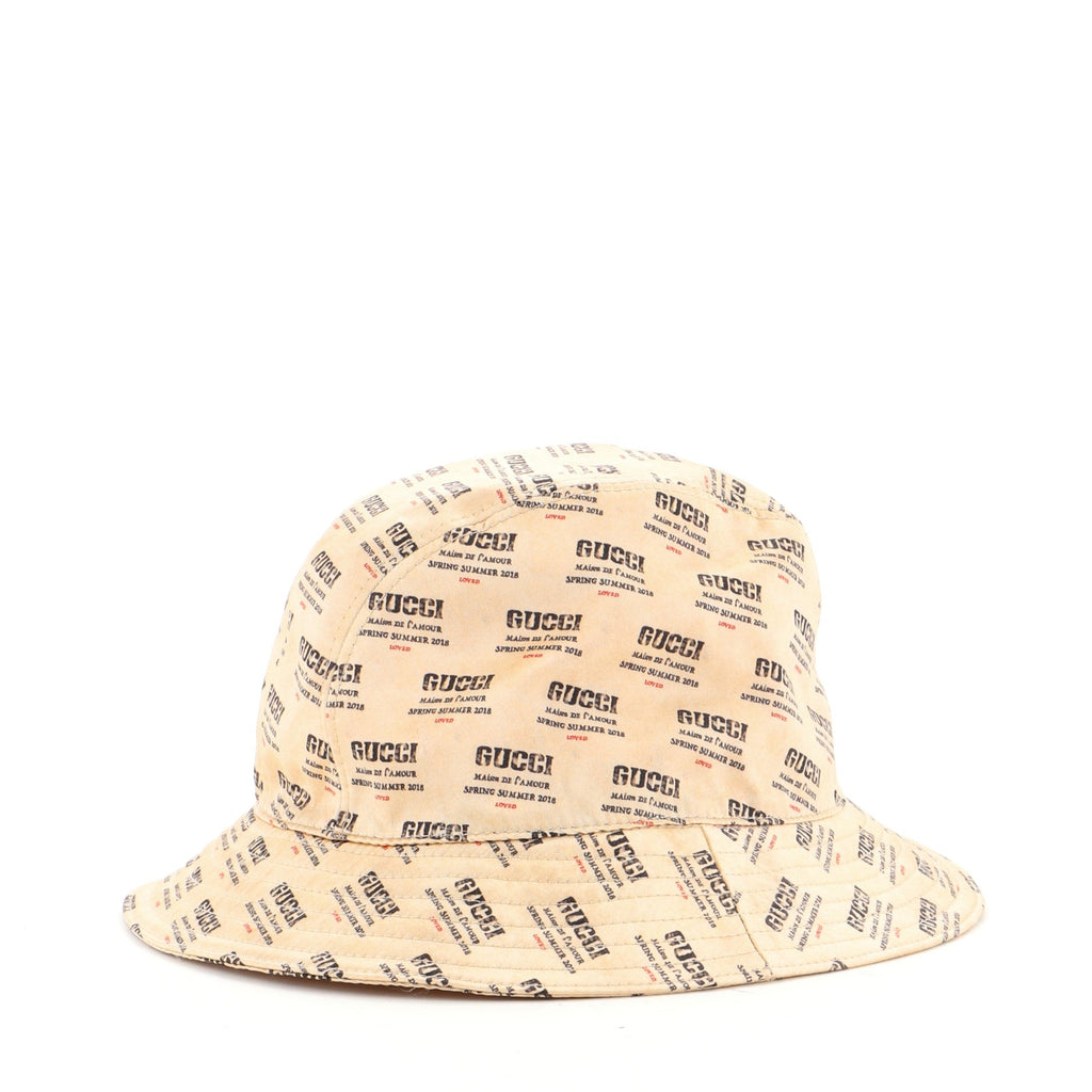 Logo Bucket Hat Printed Silk Medium