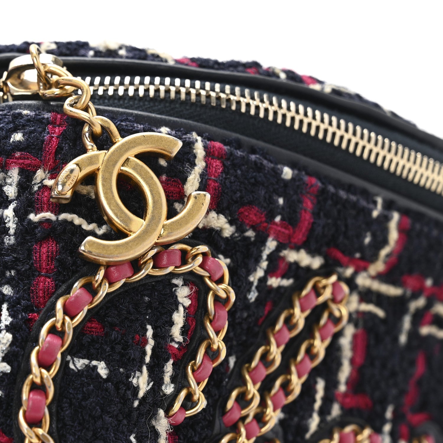 Tweed Quilted Chain 20s Signe Waist Bag Multicolor