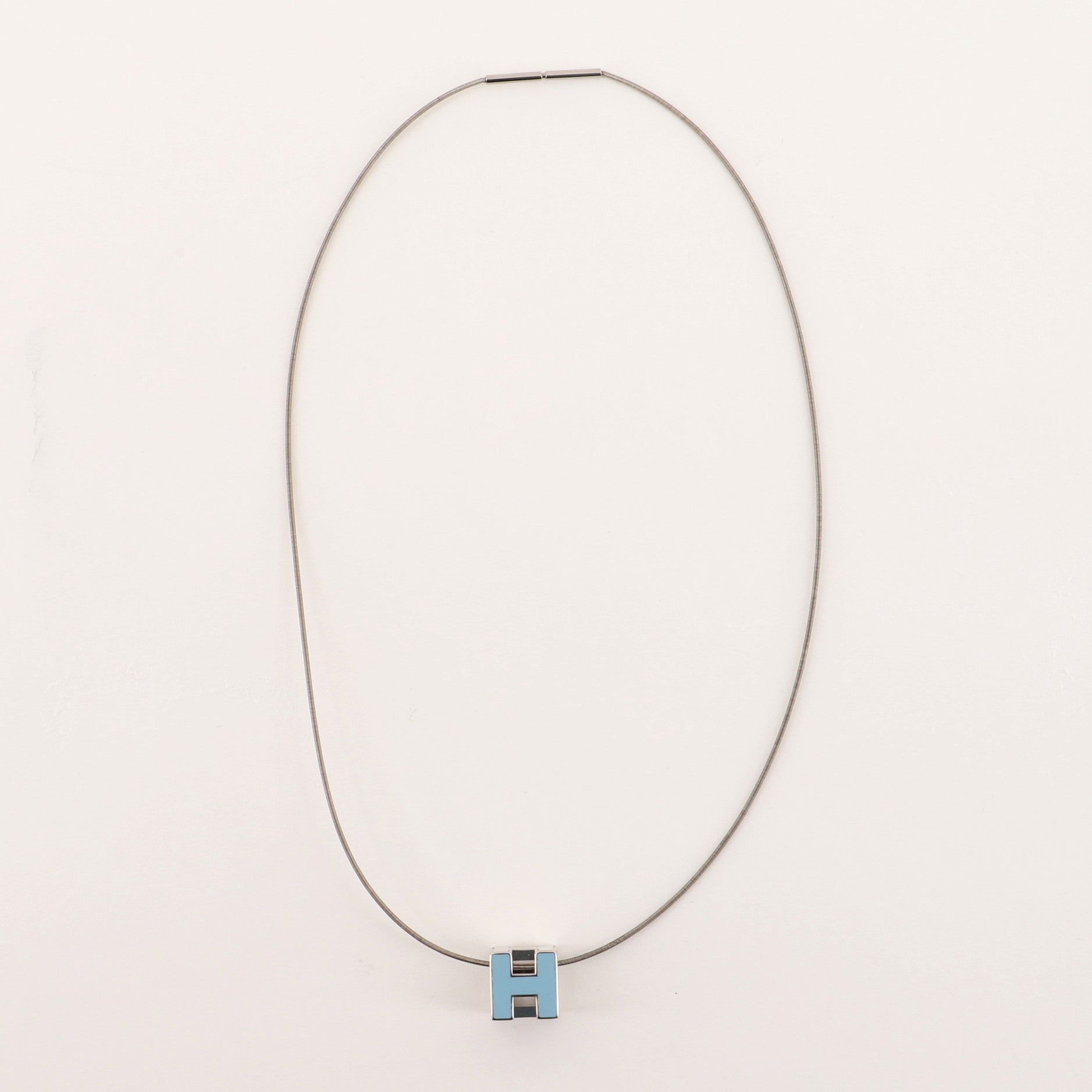 Pop H Cube Pendant Necklace Metal with Enamel