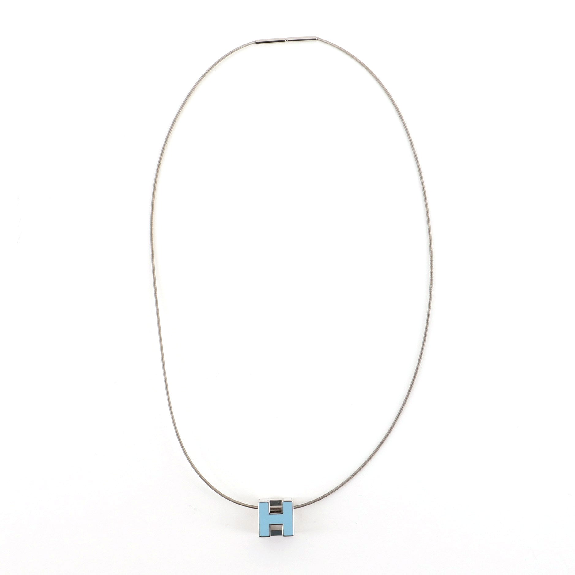 Pop H Cube Pendant Necklace Metal with Enamel