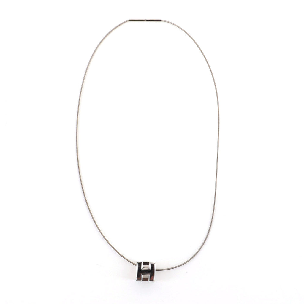 Pop H Cube Pendant Necklace Metal with Enamel