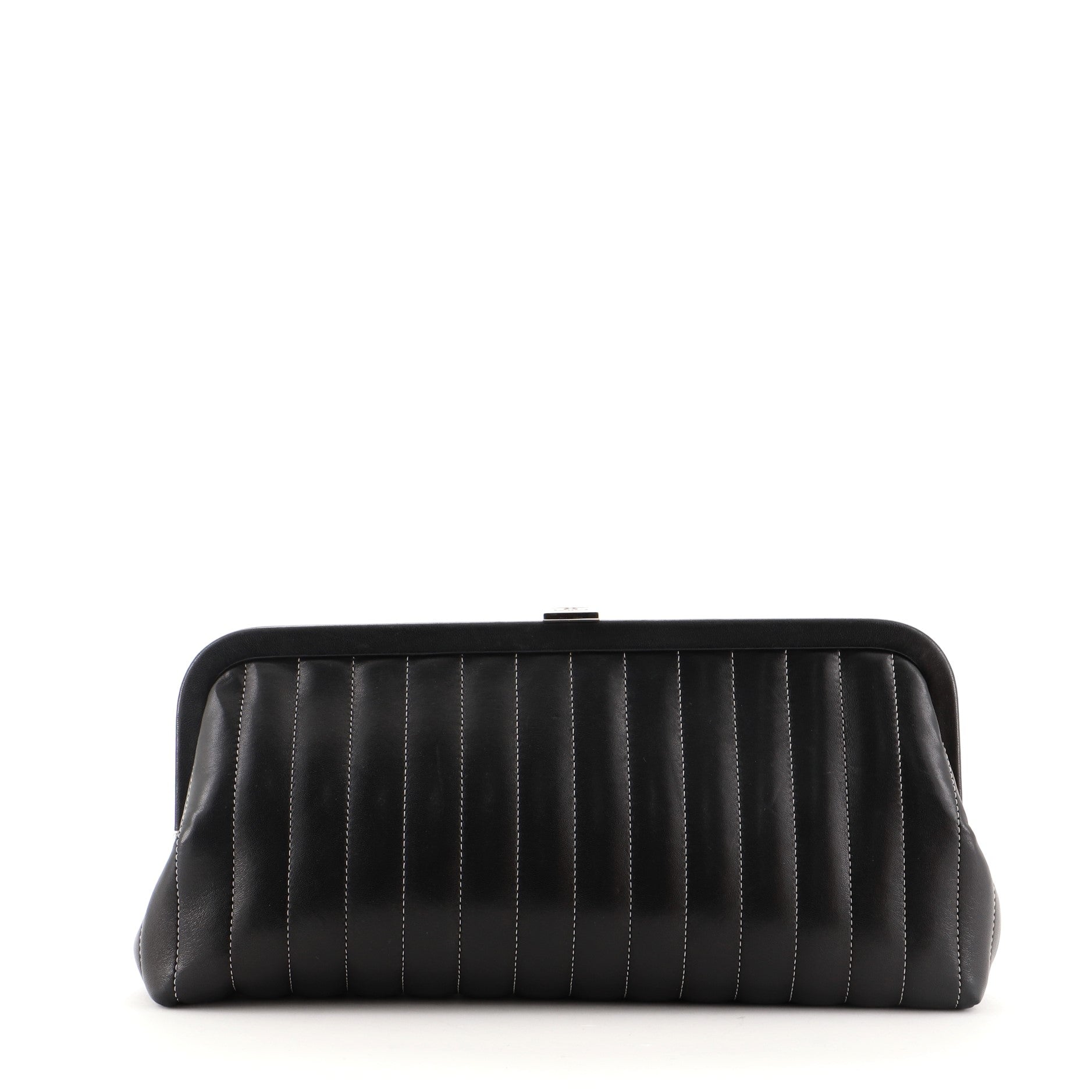 Mademoiselle Clutch Vertical Quilted Lambskin