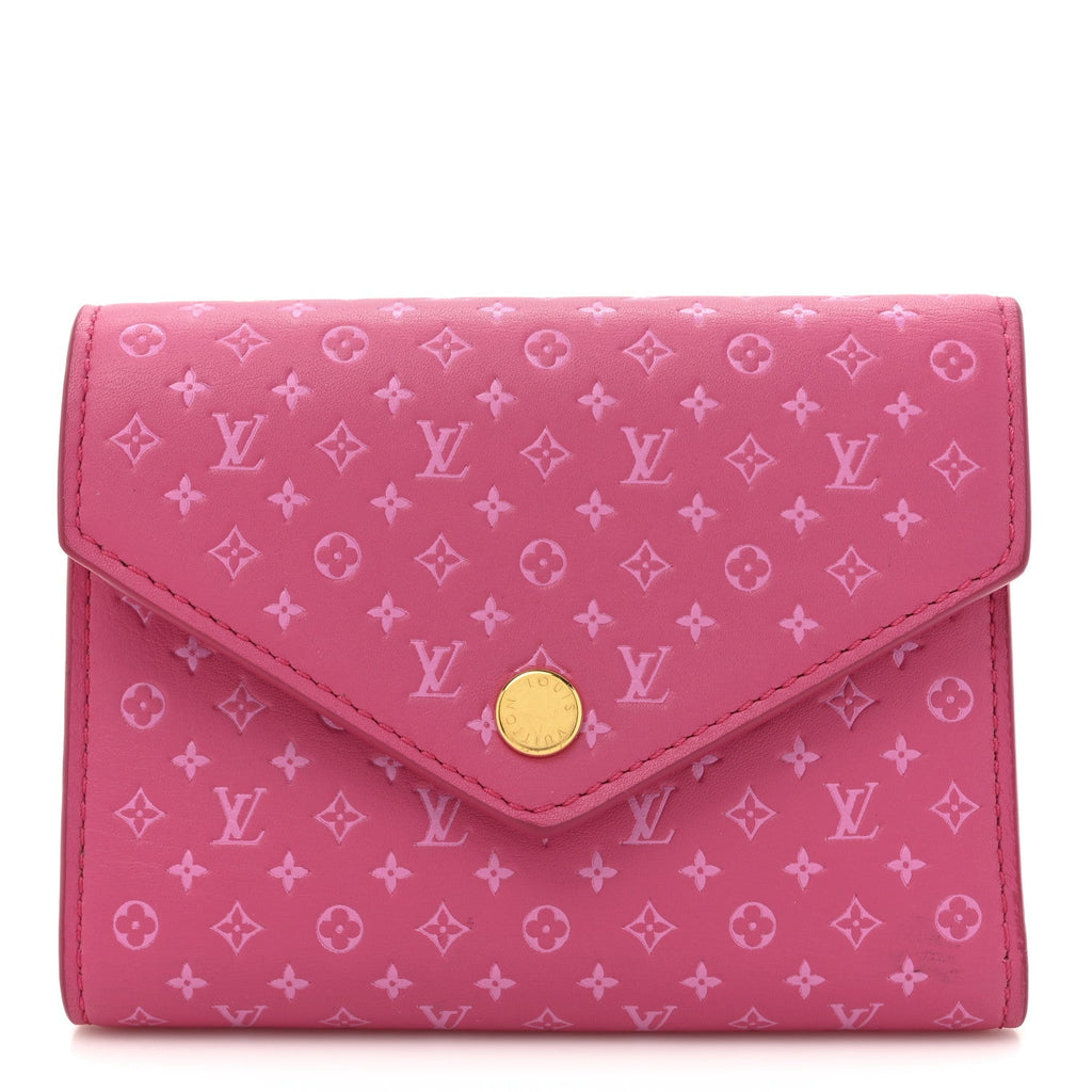 Calfskin Nanogram Embossed Victorine Wallet Rose