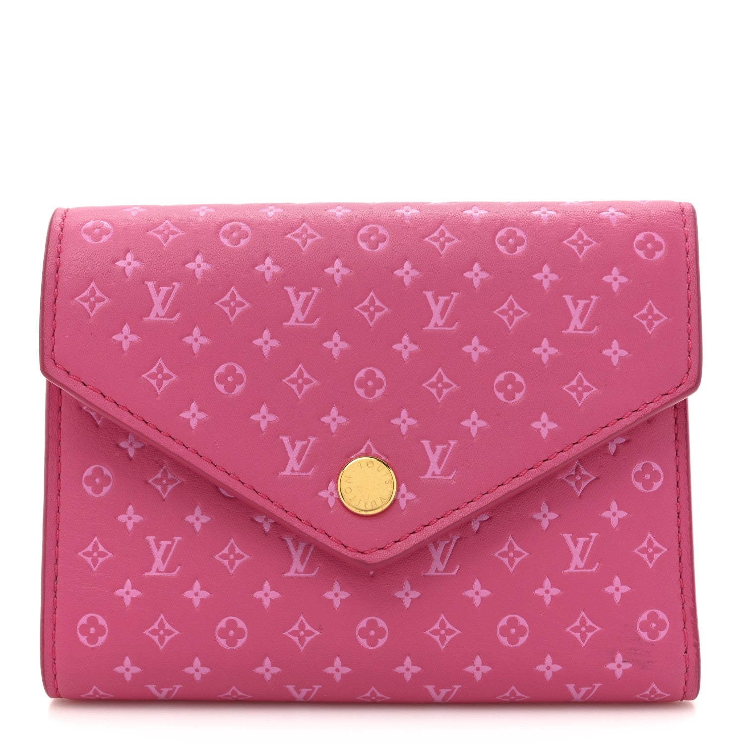 Calfskin Nanogram Embossed Victorine Wallet Rose