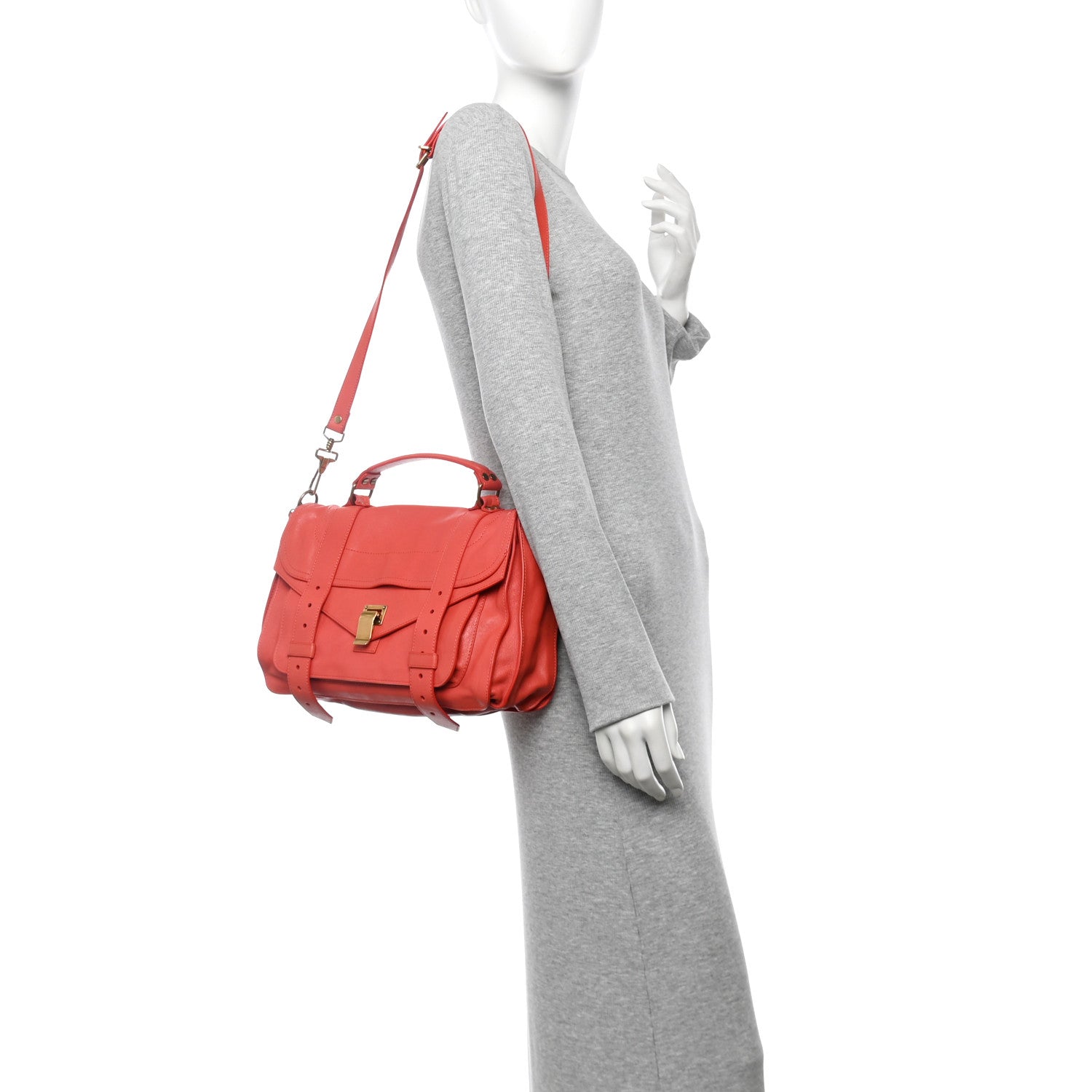 Lambskin Medium PS1 Satchel Deep Coral