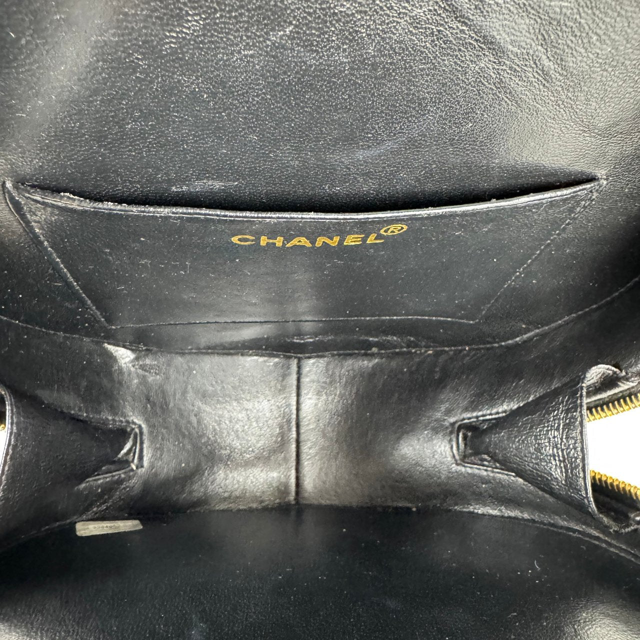 Chanel 1995 Black Round Vanity Case