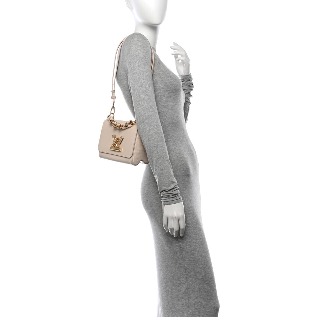 Epi Twist Braided Chain Shoulder Bag PM Quartz White