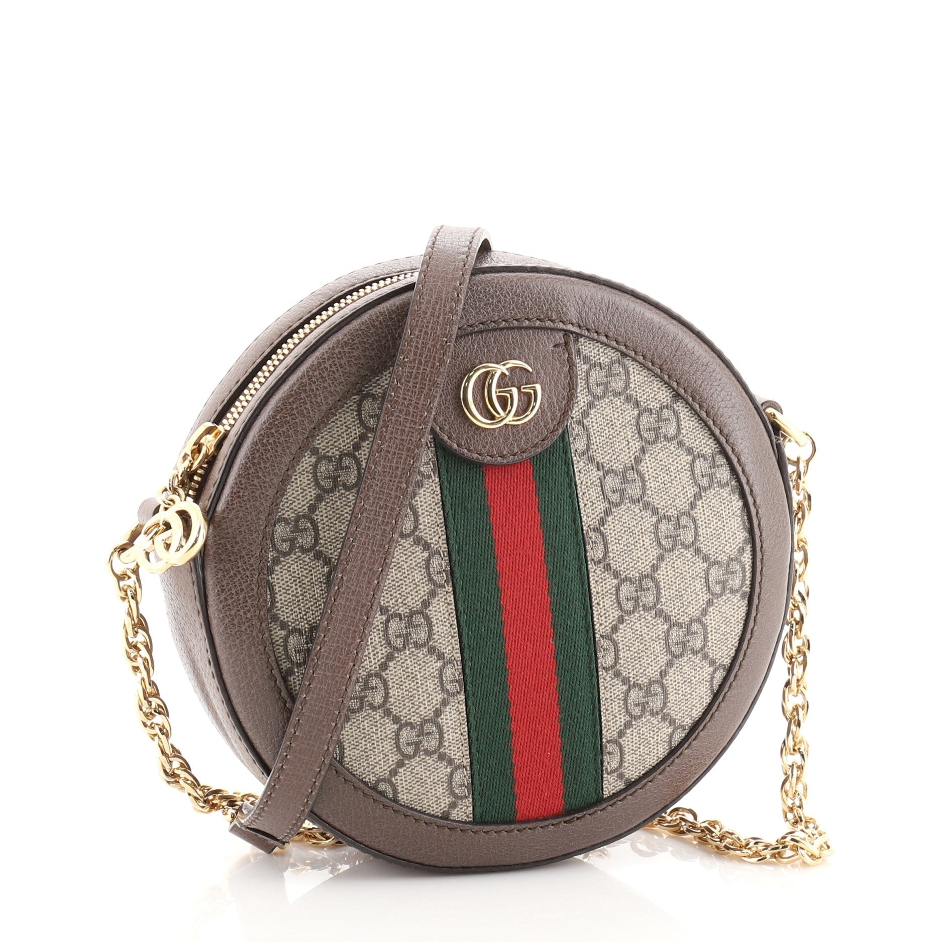 Ophidia Round Shoulder Bag GG Coated Canvas Mini