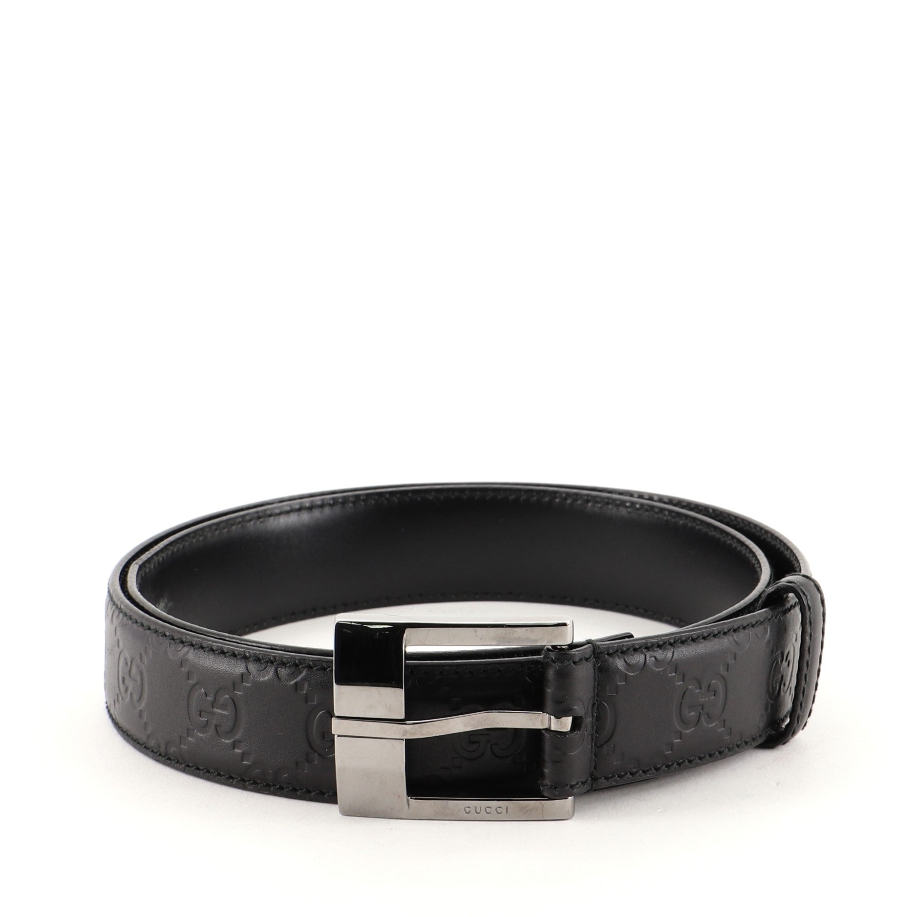 Signature Rectangular Buckle Belt Guccissima Leather Medium 95