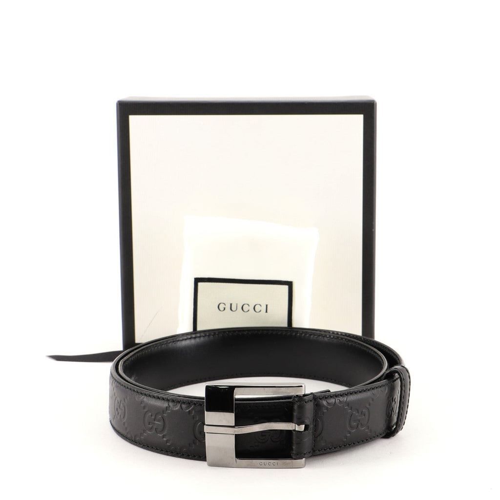 Signature Rectangular Buckle Belt Guccissima Leather Medium 95