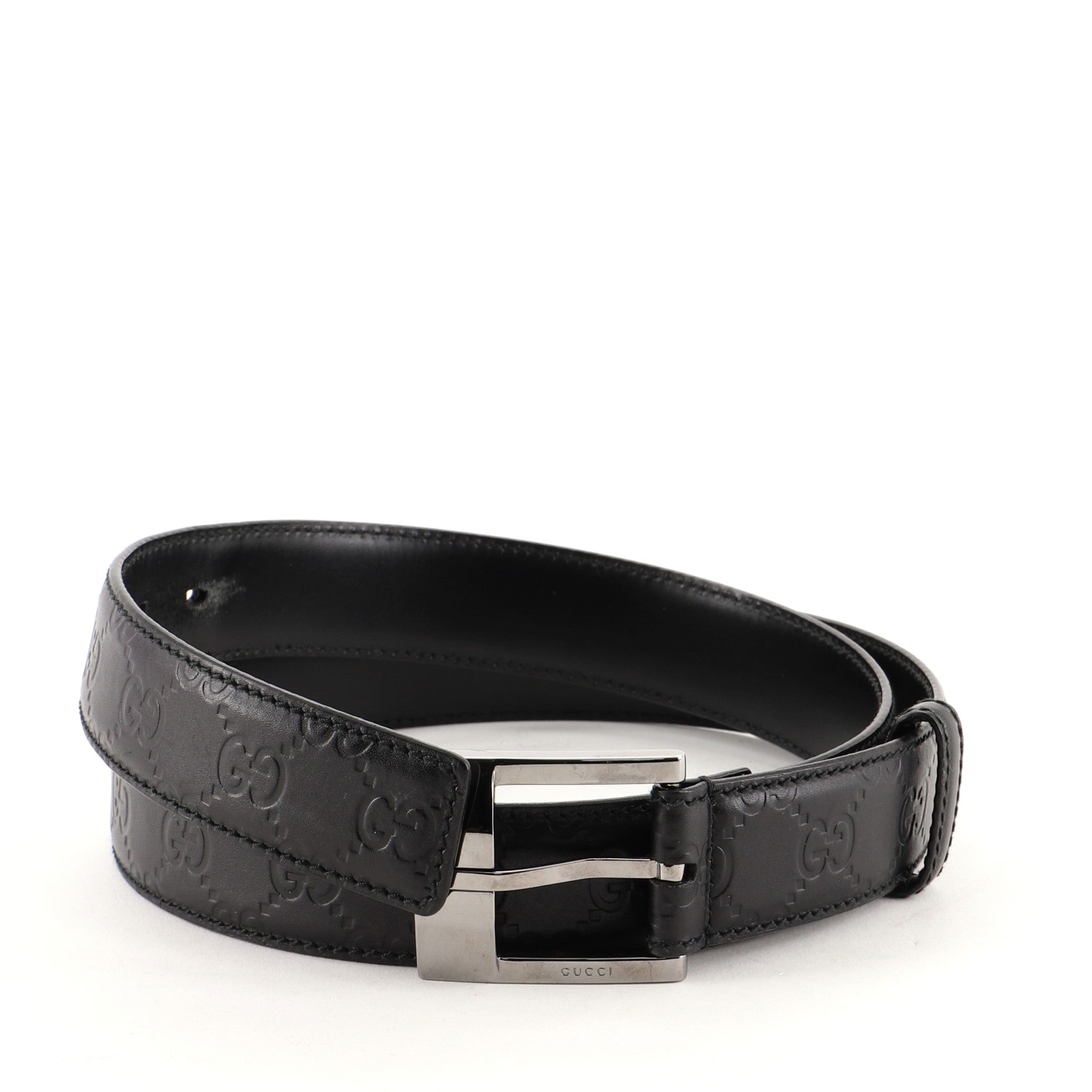 Signature Rectangular Buckle Belt Guccissima Leather Medium 95