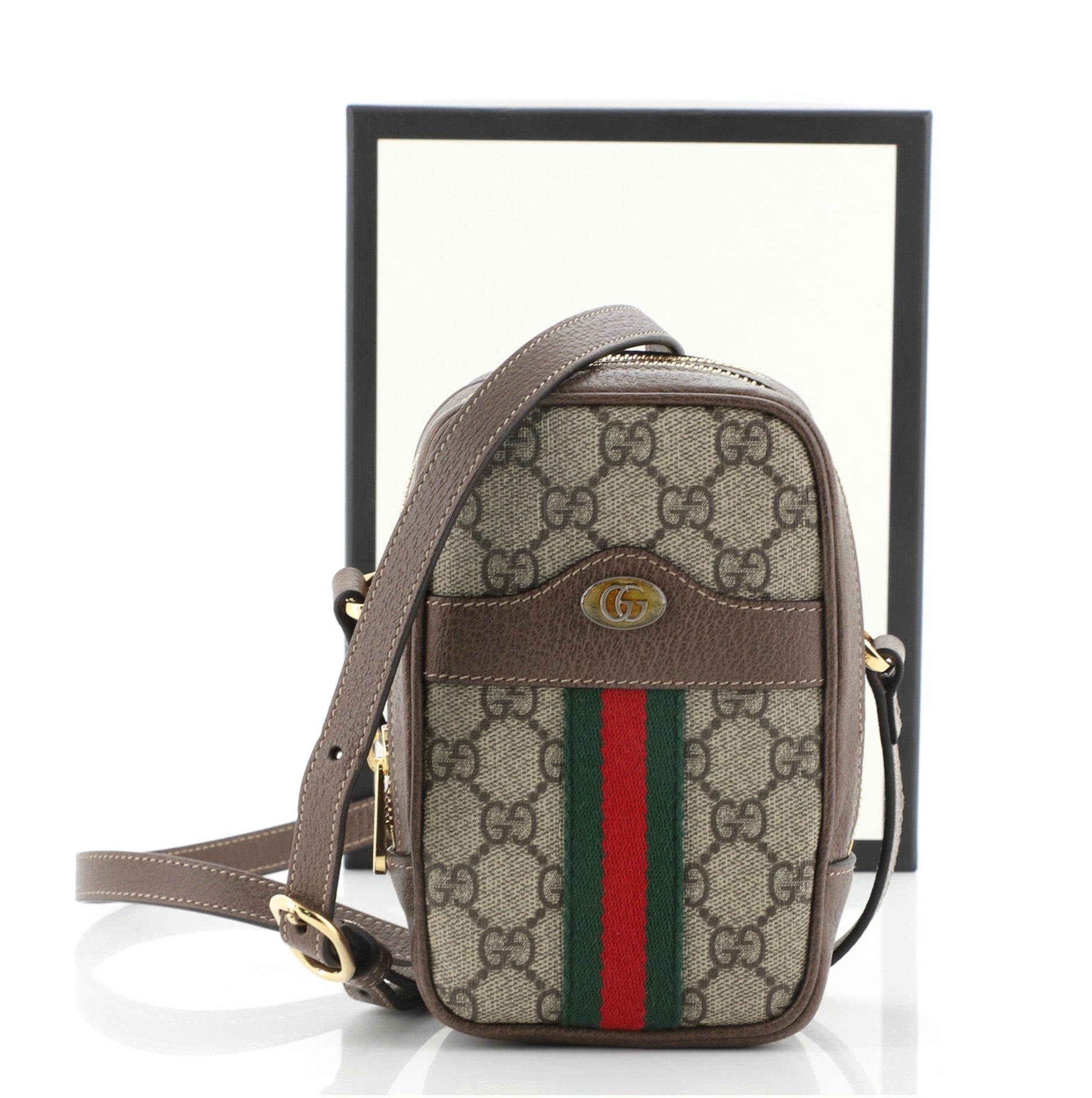 Ophidia Double Zip Crossbody Bag GG Coated Canvas Mini