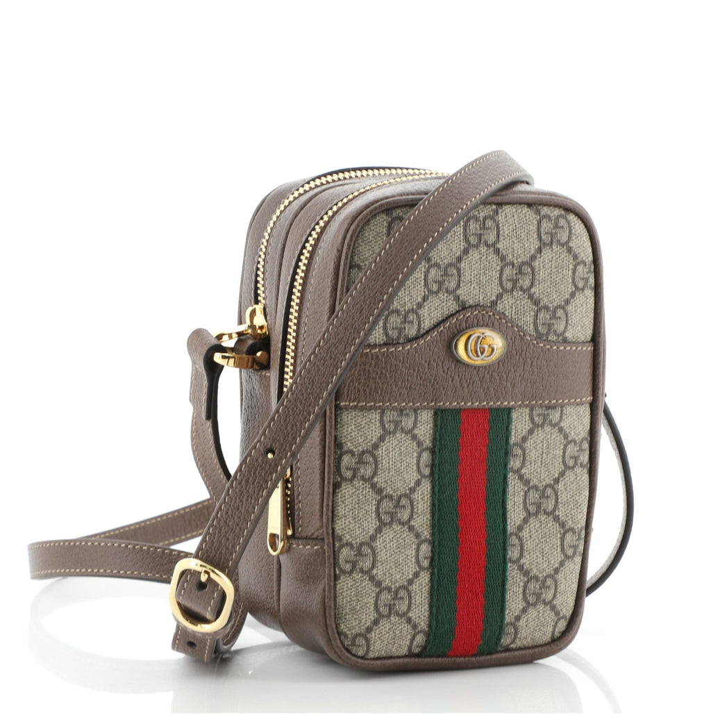 Ophidia Double Zip Crossbody Bag GG Coated Canvas Mini