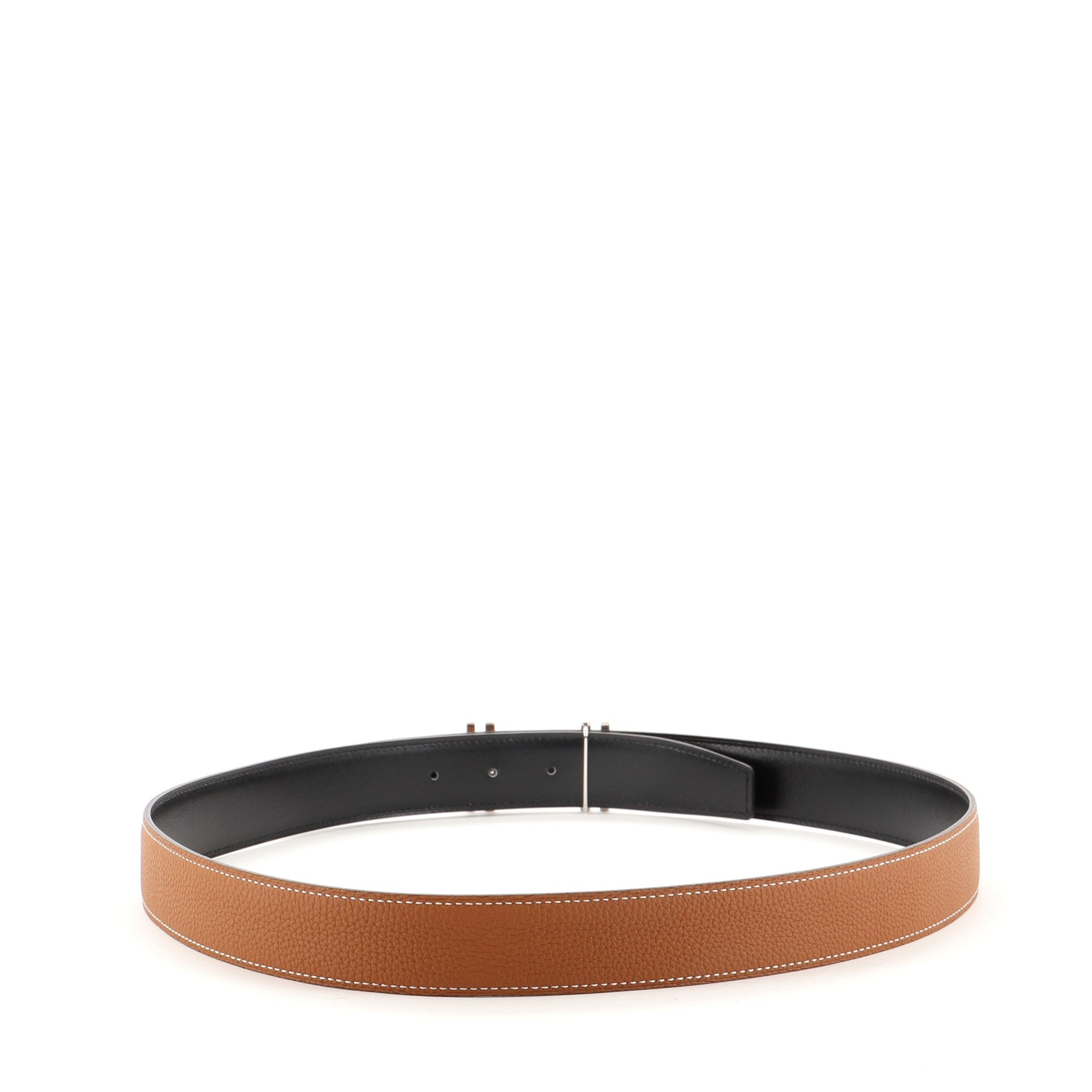 H Au Carre Reversible Belt Leather Medium 95