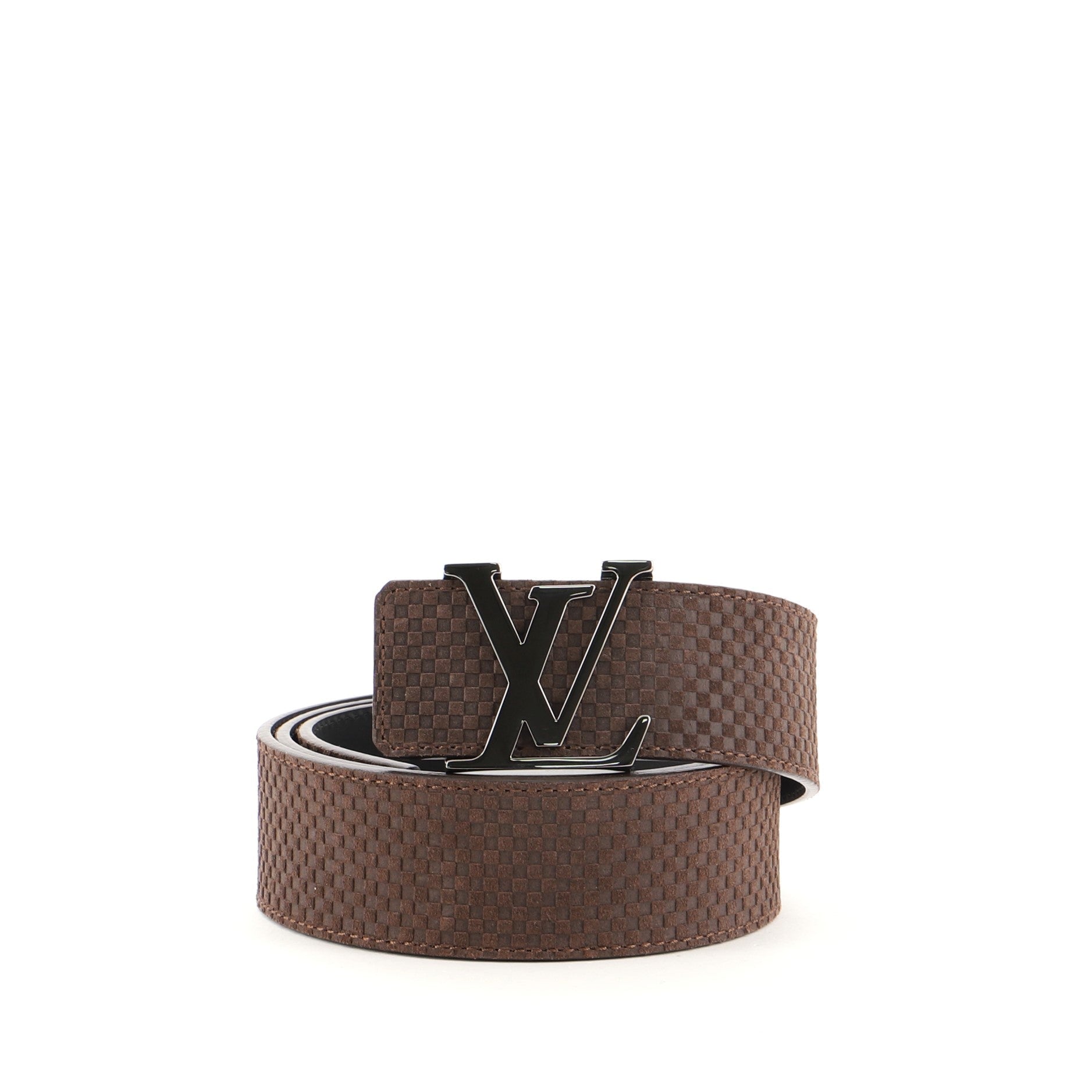 LV Initiales Reversible Belt Suede Damier 90