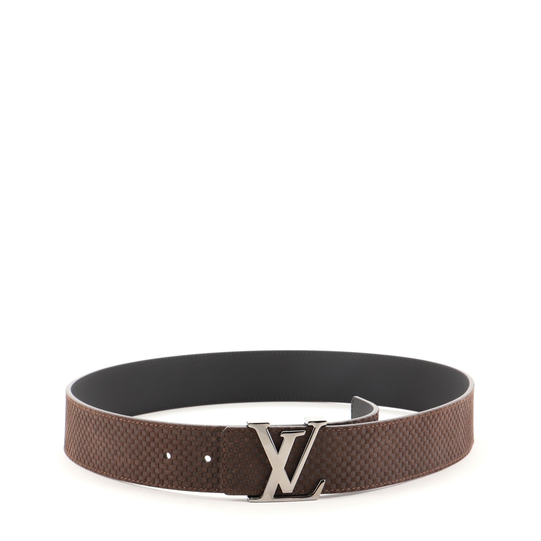 LV Initiales Reversible Belt Suede Damier 90