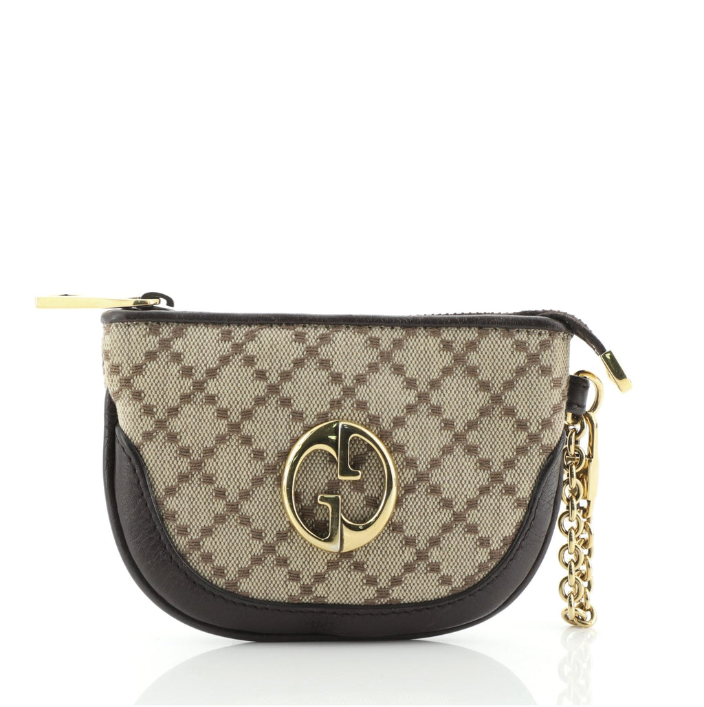 1973 Coin Purse Diamante Canvas and Leather Mini