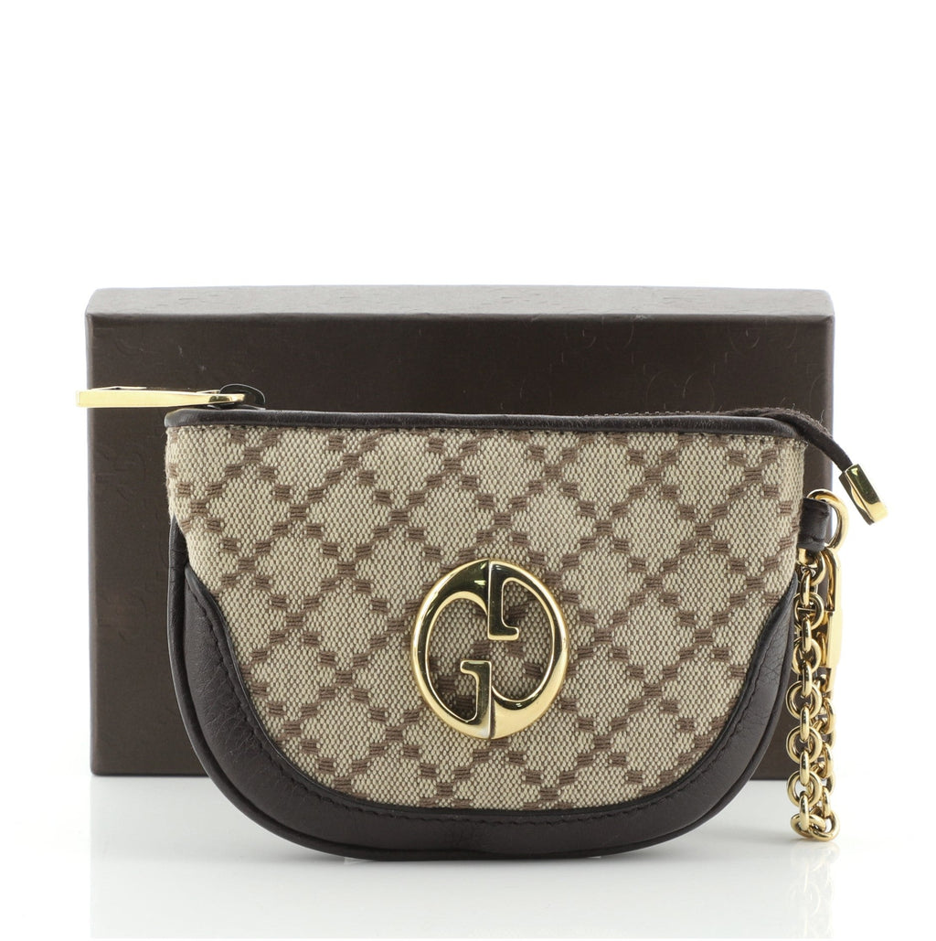 1973 Coin Purse Diamante Canvas and Leather Mini