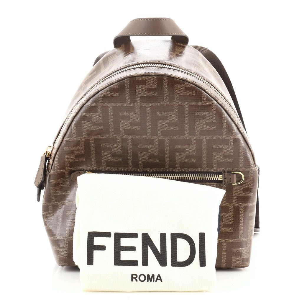 Mania Logo Backpack Zucca Coated Canvas Mini