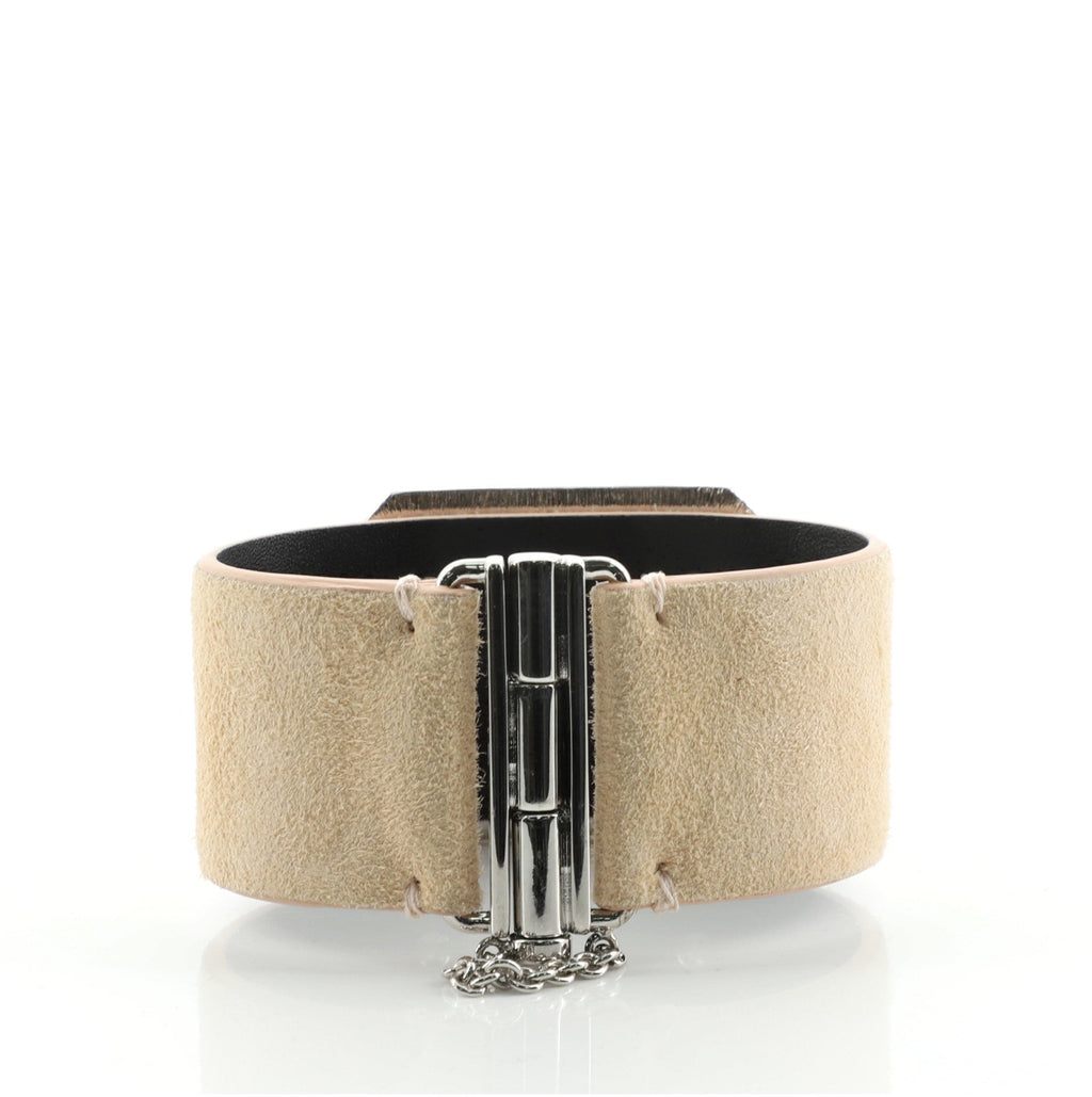 Giant CC Cuff Bracelet Suede with Crystal