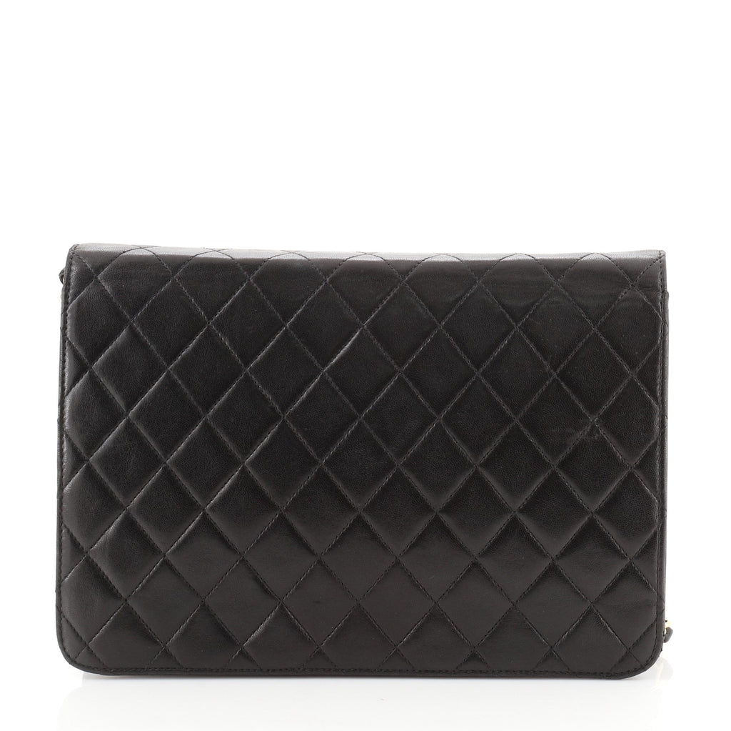 Vintage Clutch with Chain Quilted Leather Medium