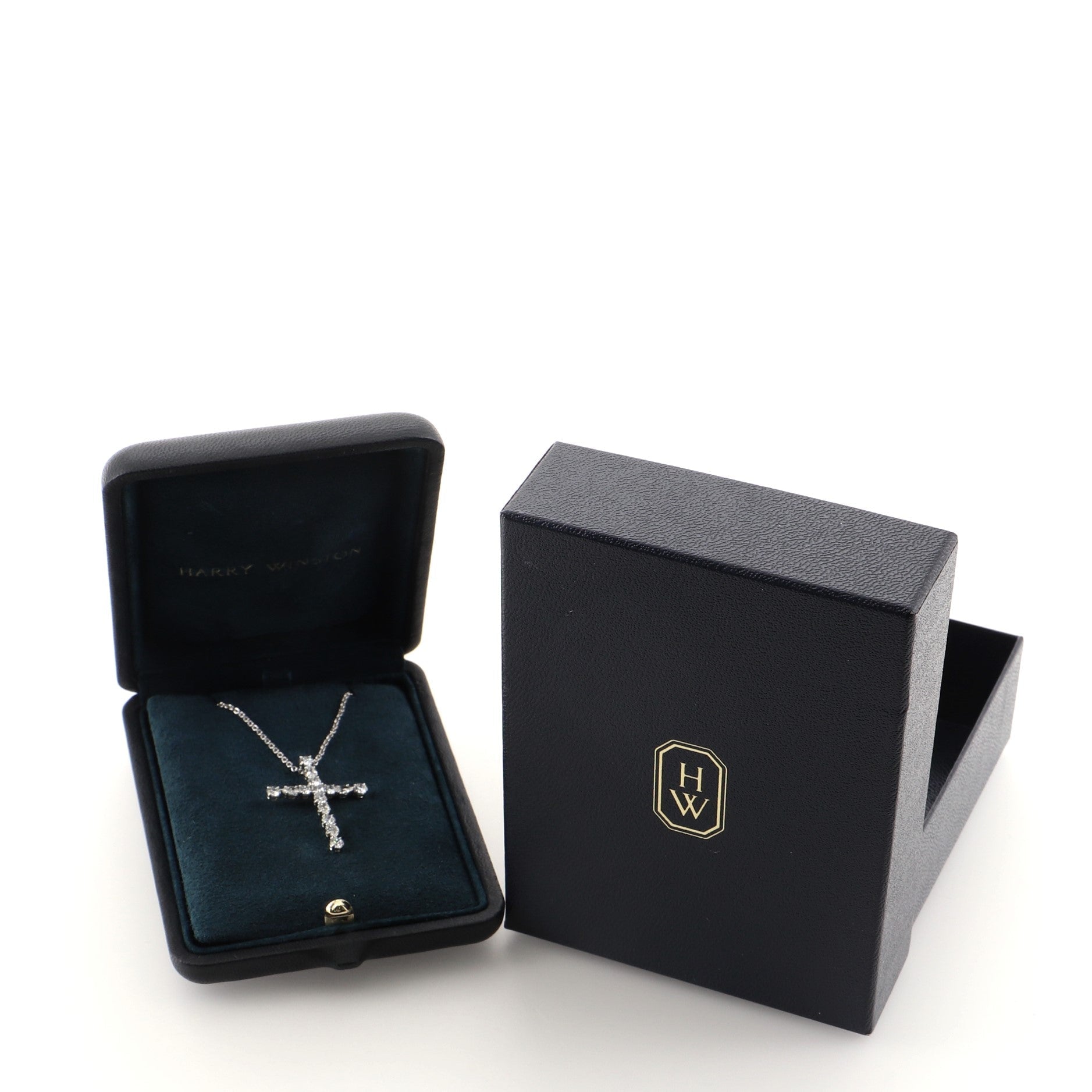 Madonna Cross Pendant Necklace Platinum with Diamonds Large