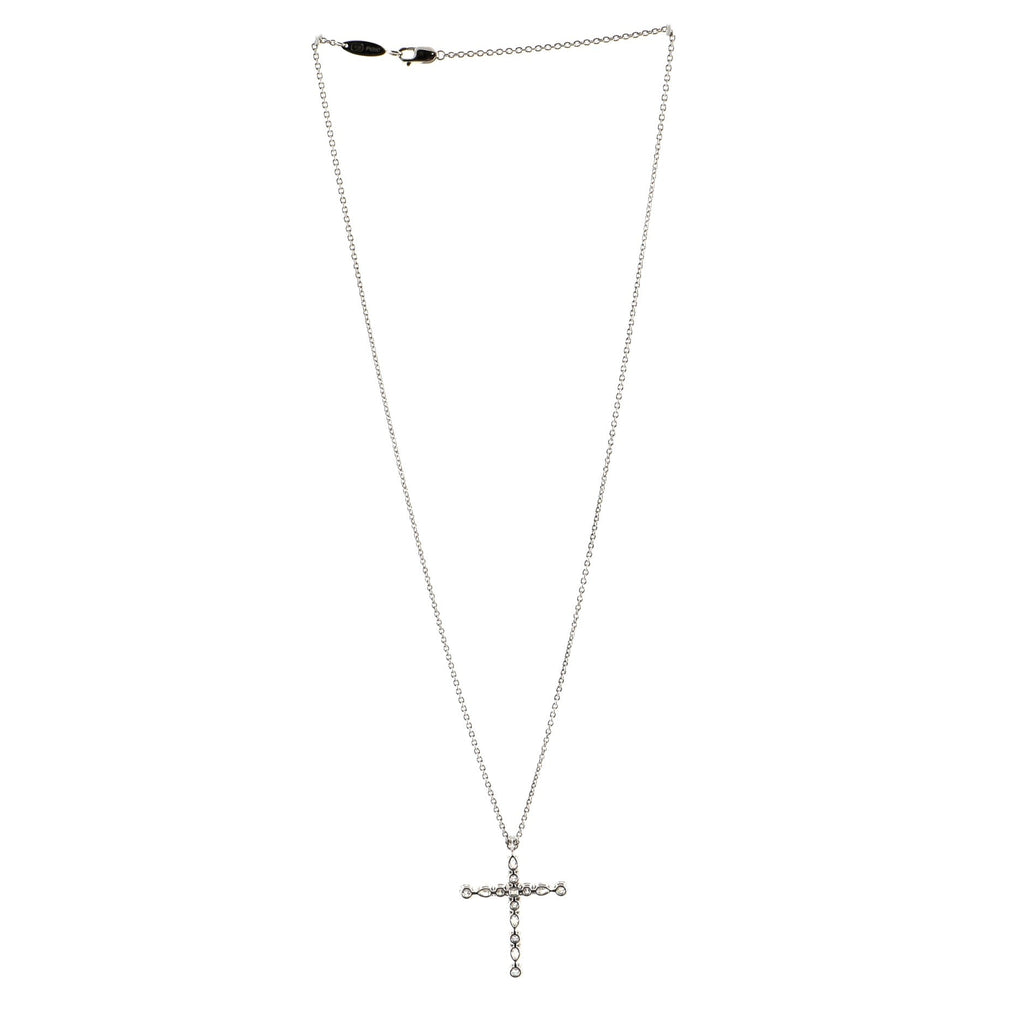 Madonna Cross Pendant Necklace Platinum with Diamonds Large