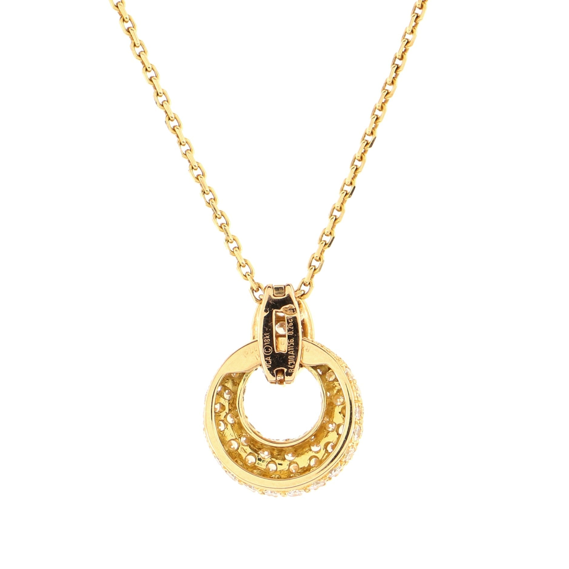 Interchangeable Round Pendant Necklace 18K Yellow Gold with Diamonds
