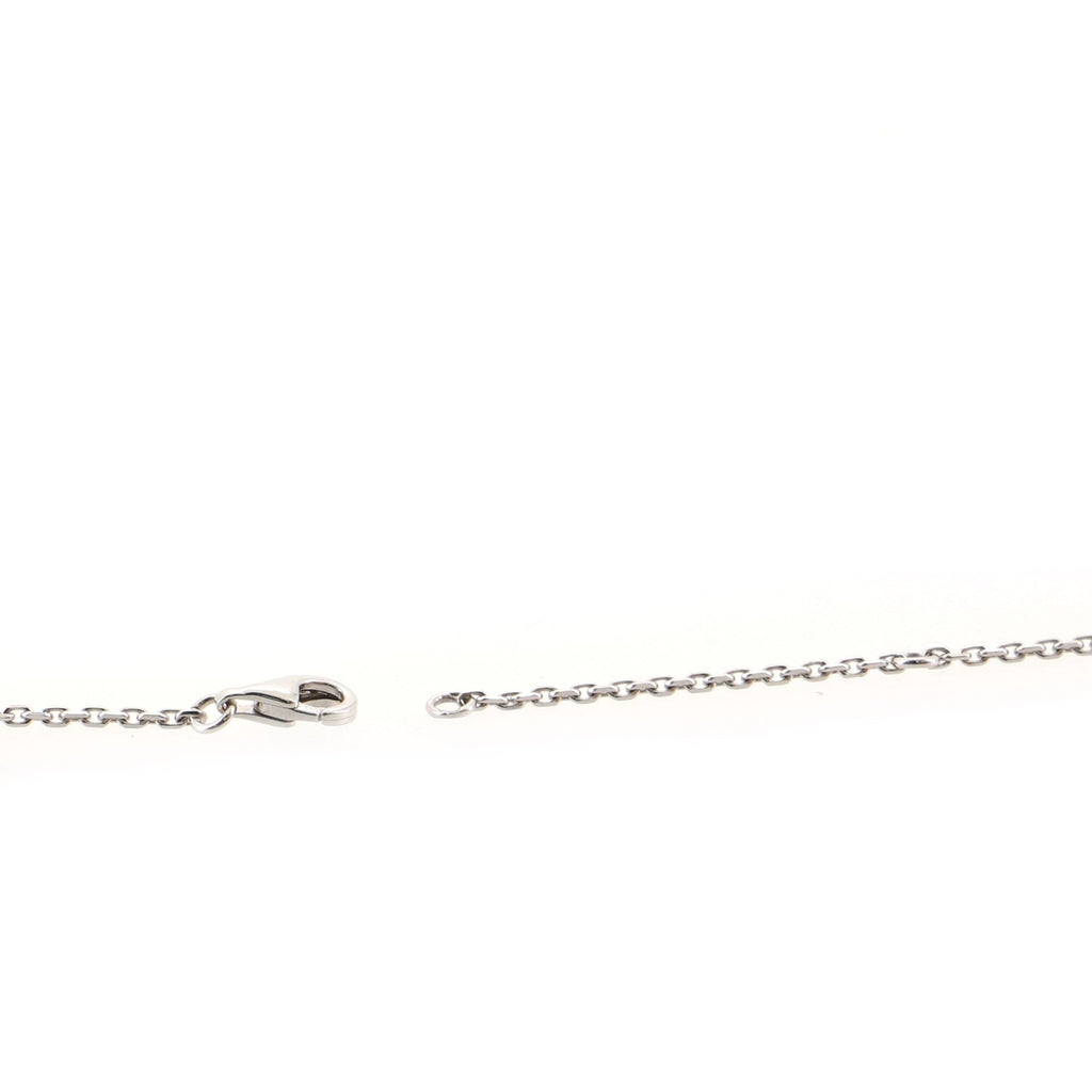 Camelia Sculpte Drop Necklace 18K White Gold with Diamonds and Agate