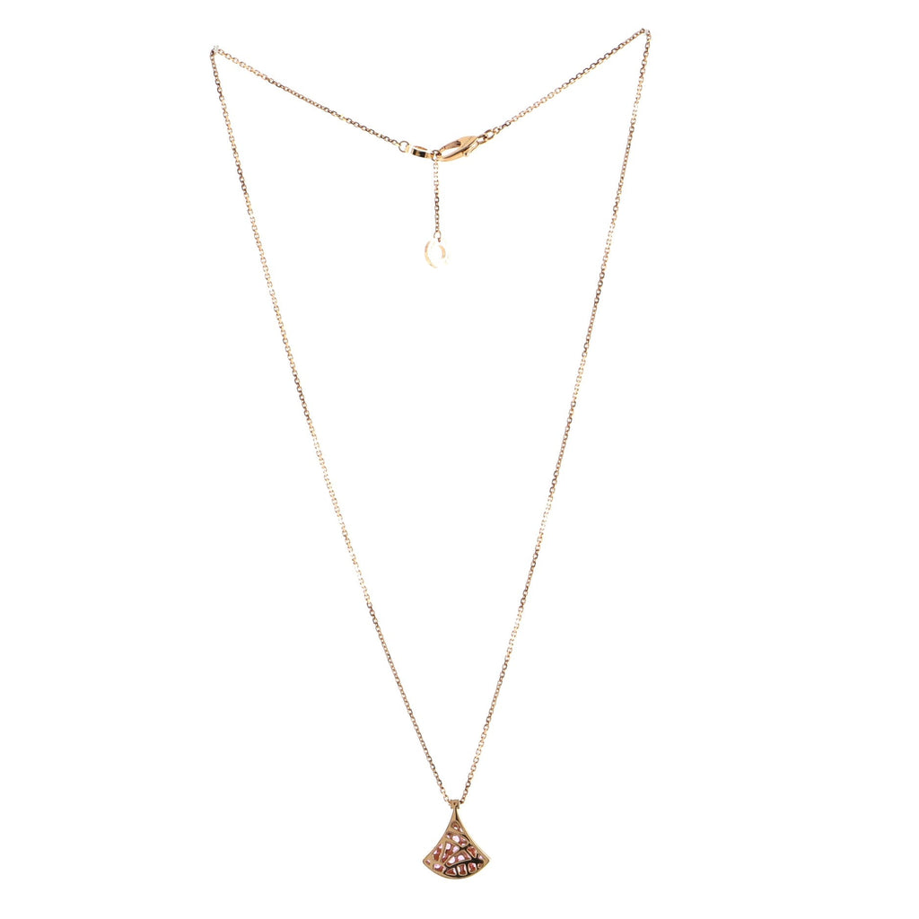 Diva's Dream Pendant Necklace 18K Rose Gold with Pink Sapphires and Diamond