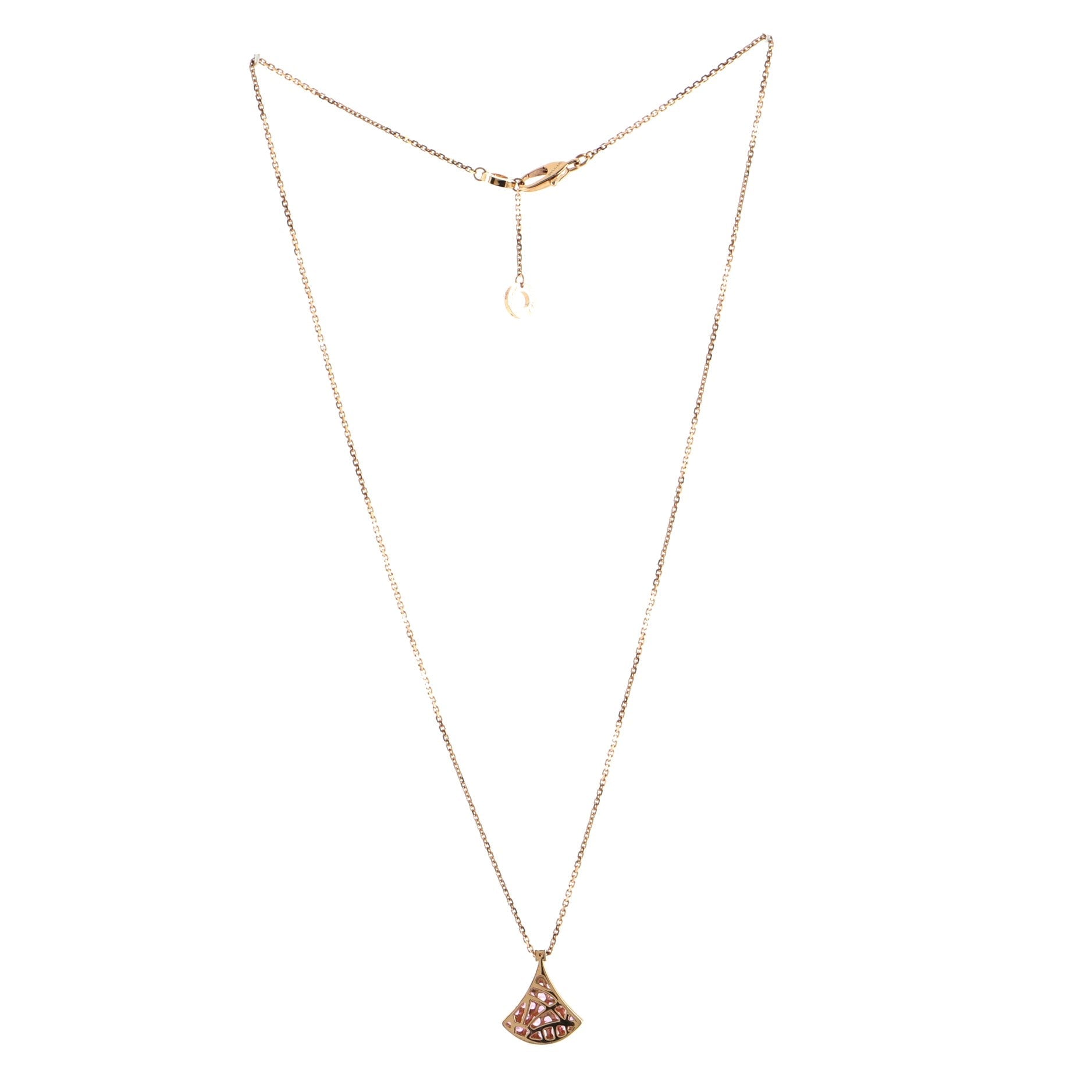 Diva's Dream Pendant Necklace 18K Rose Gold with Pink Sapphires and Diamond