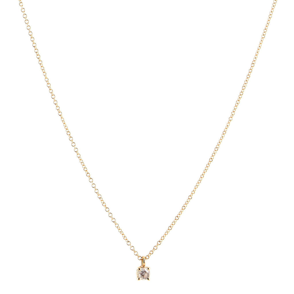 Solitaire Pendant Necklace 18K Rose Gold with Diamond .17CT