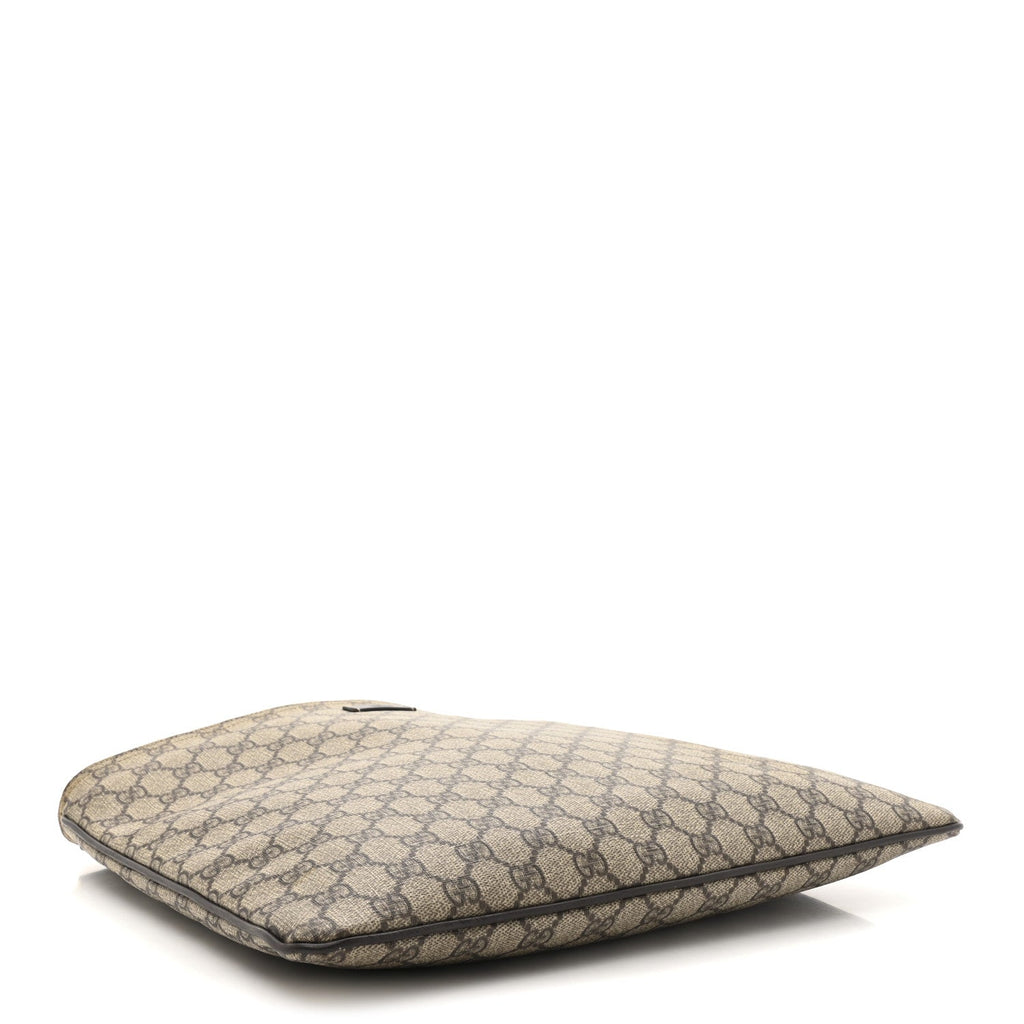 GG Supreme Monogram Medium Flat Messenger Bag Dark Brown