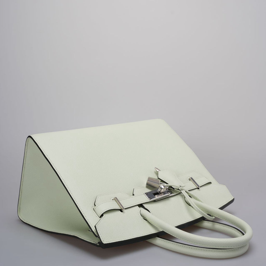 Hermes Birkin Sellier 30 Bag In Vert Fizz Epsom Leather With Palladium Hardware from 2023