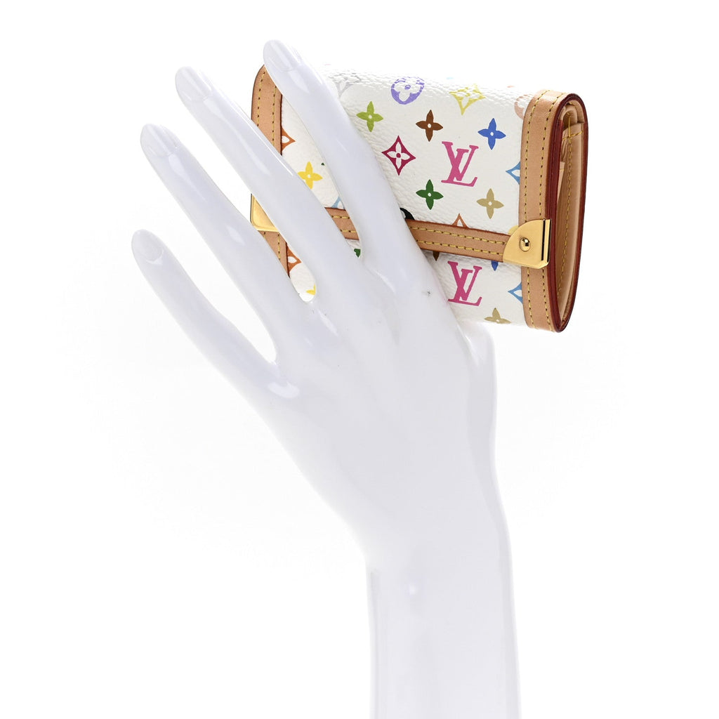 Monogram Multicolor Porte-Monnaie Plat Coin Purse White