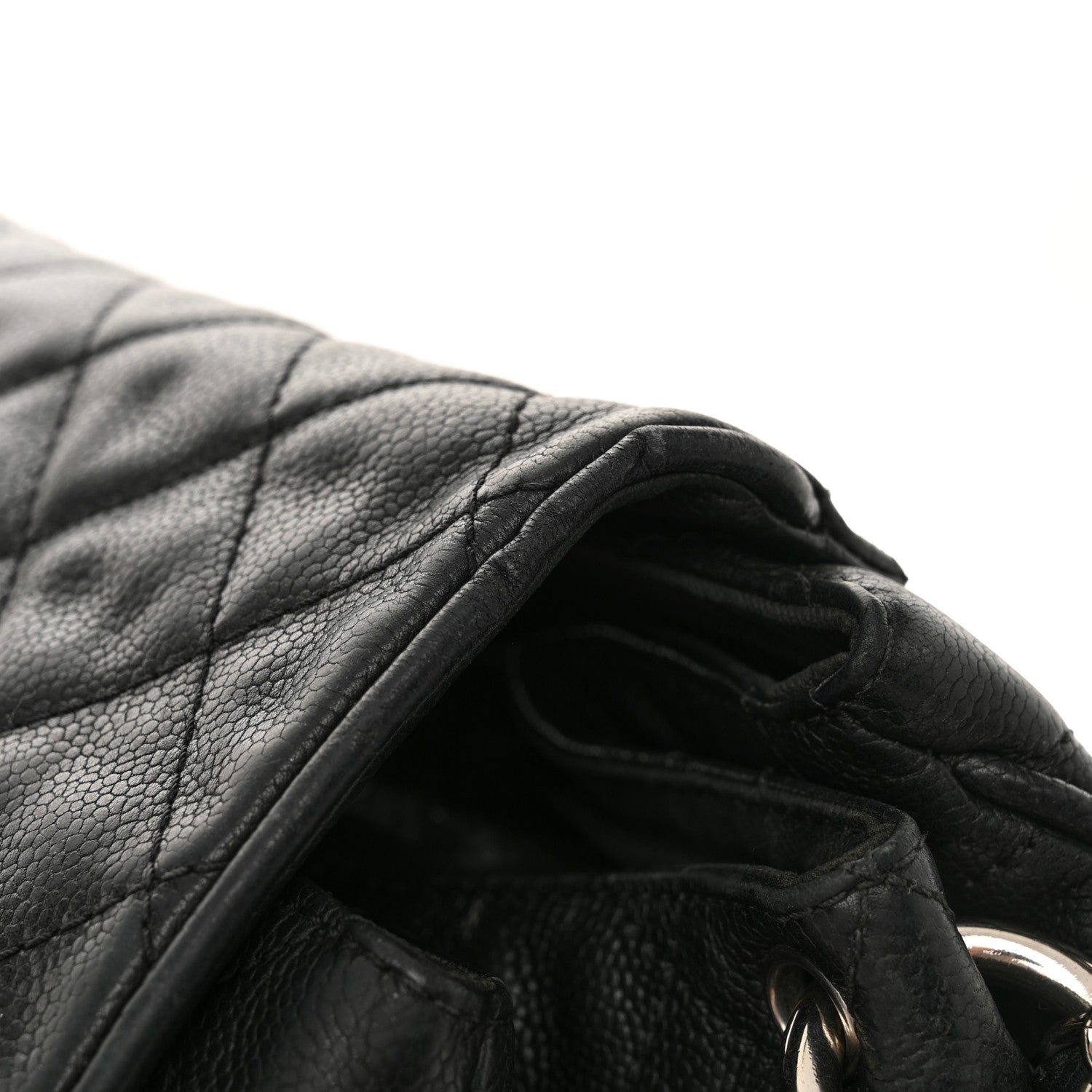 Caviar Quilted Timeless Accordion Flap Black