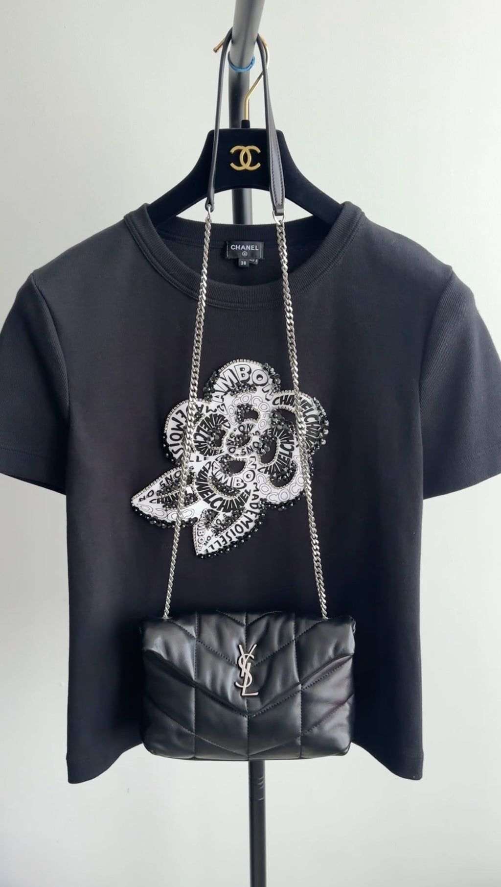 Saint Laurent Black Quilt Leather Toy Puffer Bag
