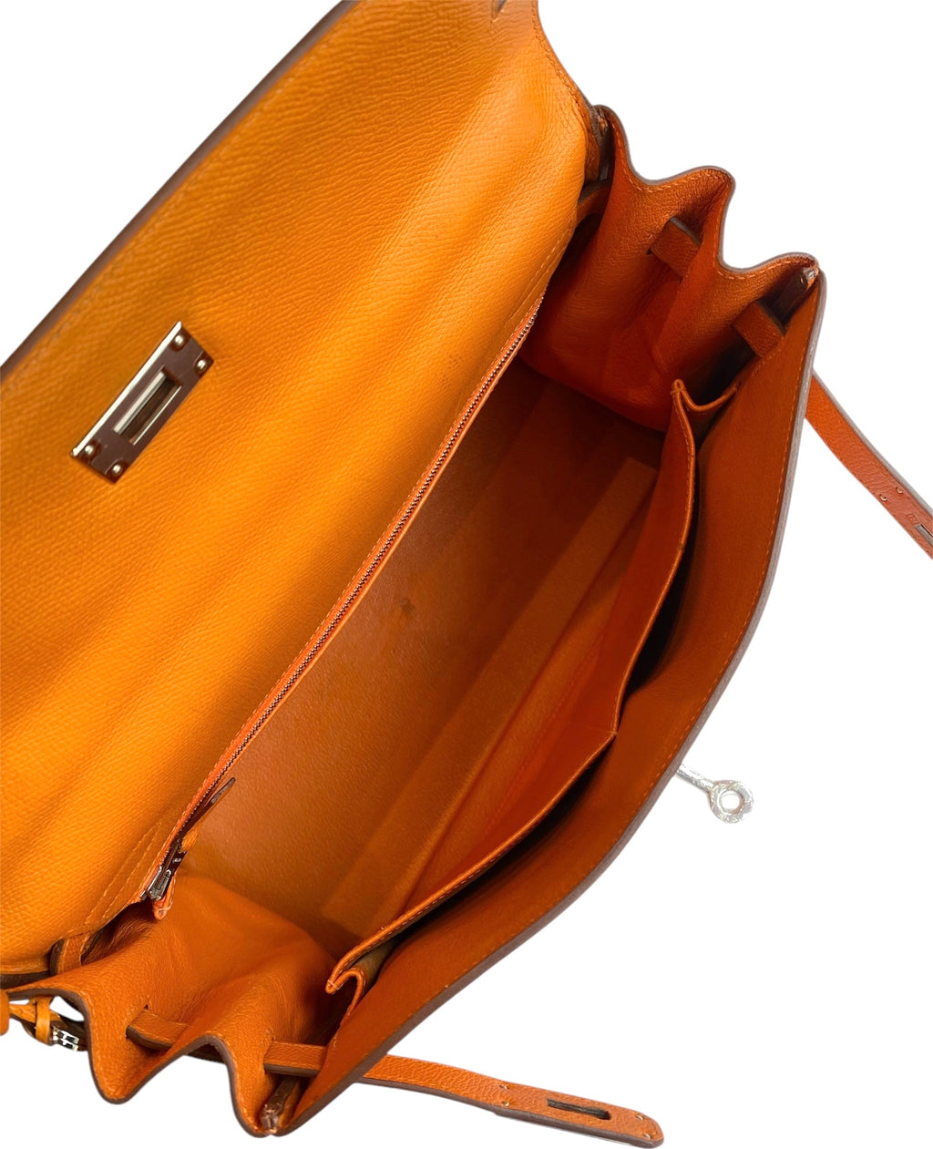 Hermes Orange Epsom Kelly 32 Retourne PHW Bag