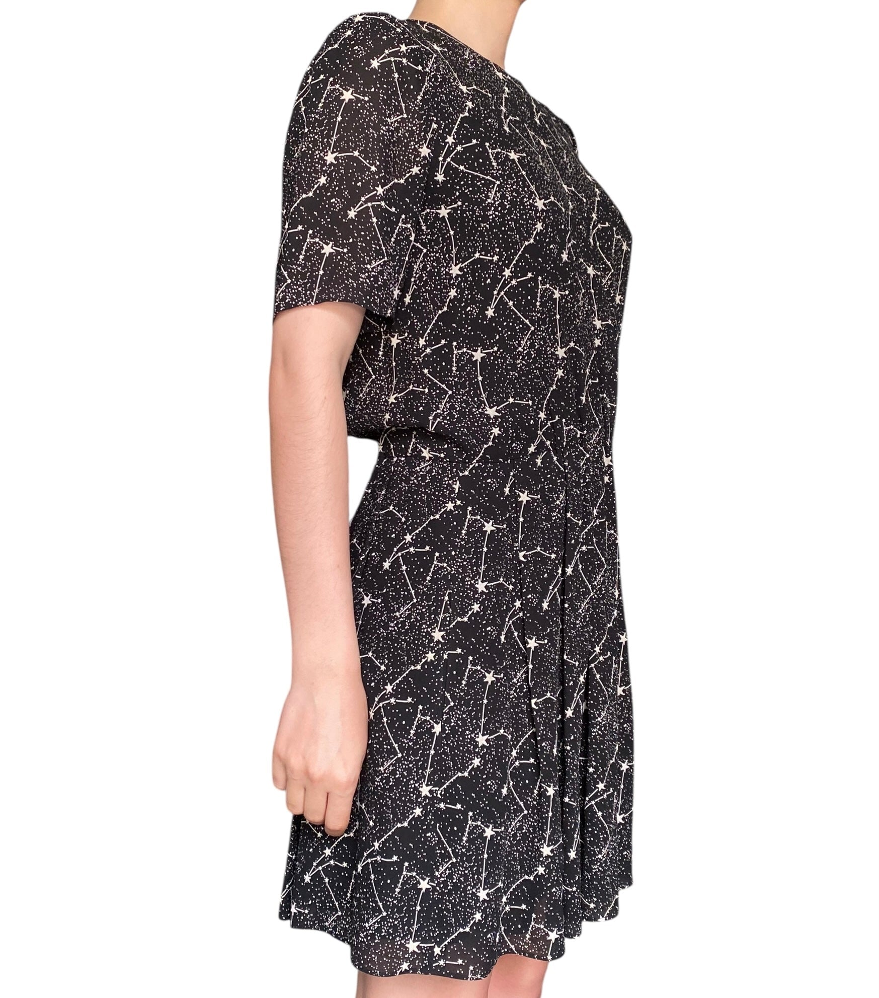 Saint Laurent Black Constellation Print Mini Dress - FR 40 / US 8