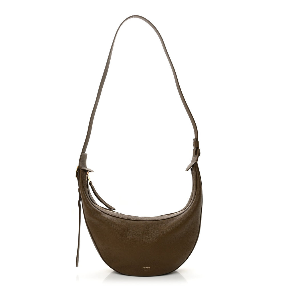 Pebbled Calfskin Augustina Hobo Hazelnut