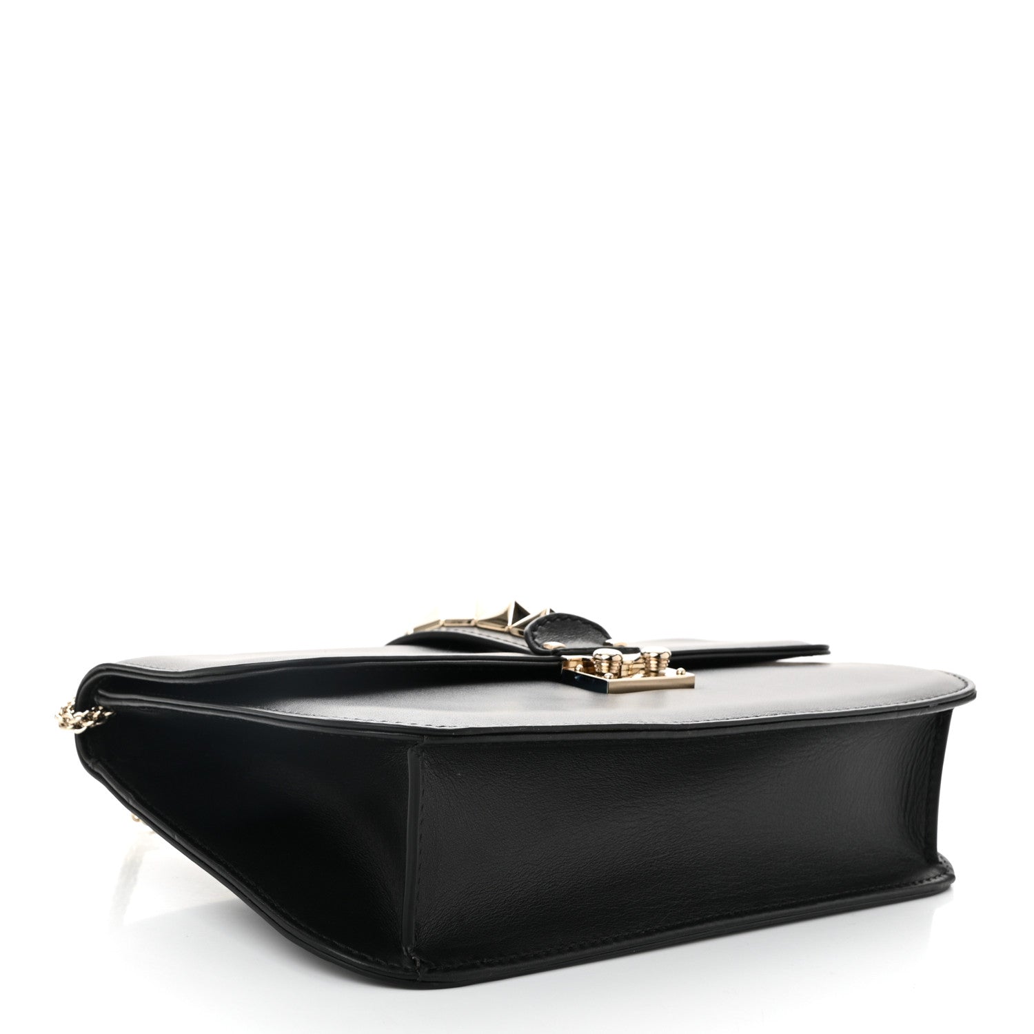 Vitello Medium Glam Lock Rockstud Flap Black