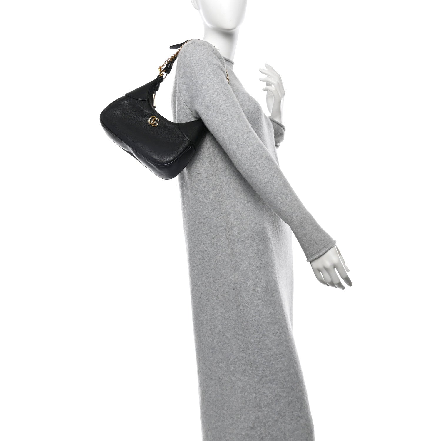 Goatskin Small Aphrodite Shoulder Bag Black